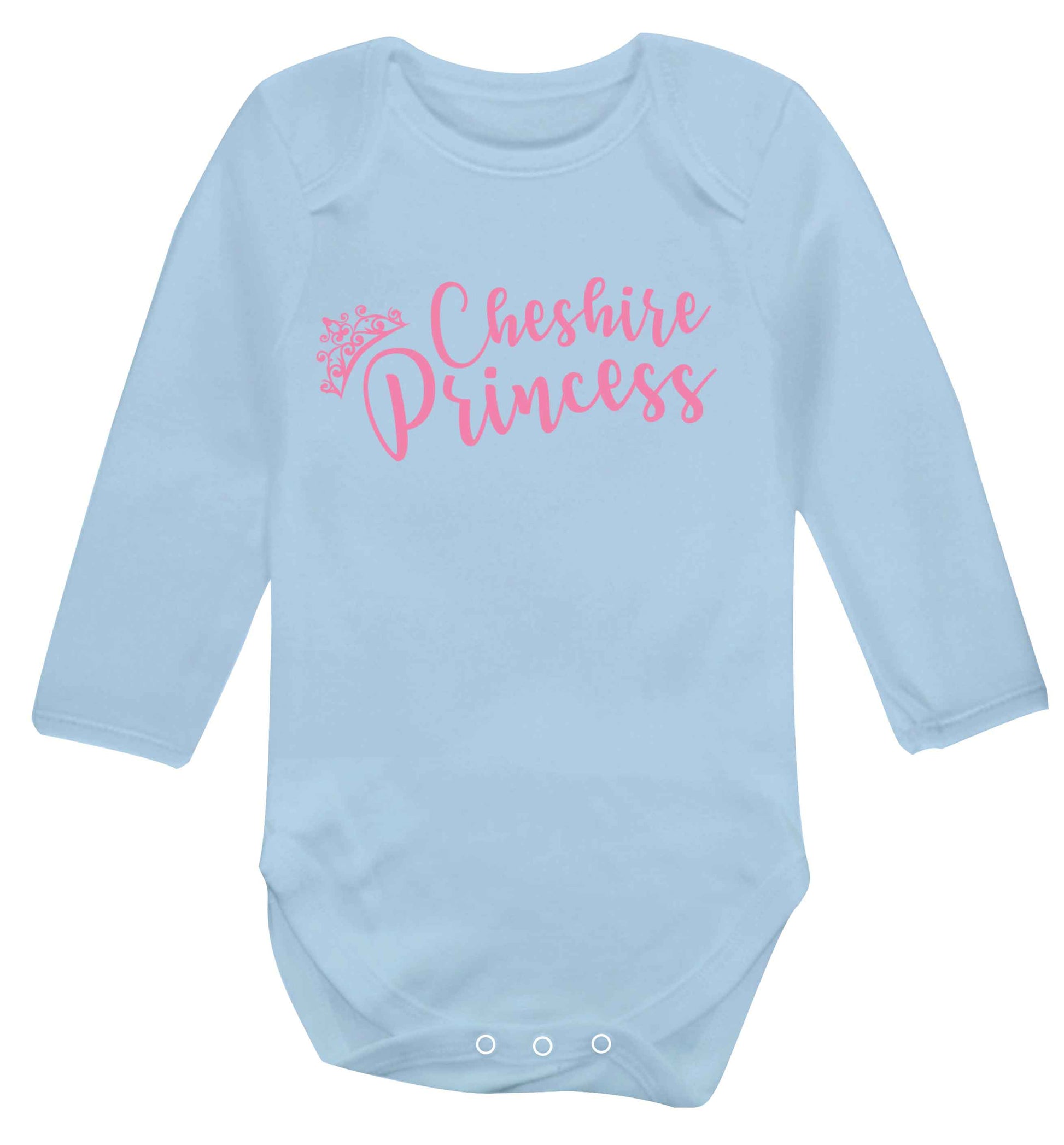 Cheshire princess Baby Vest long sleeved pale blue 6-12 months