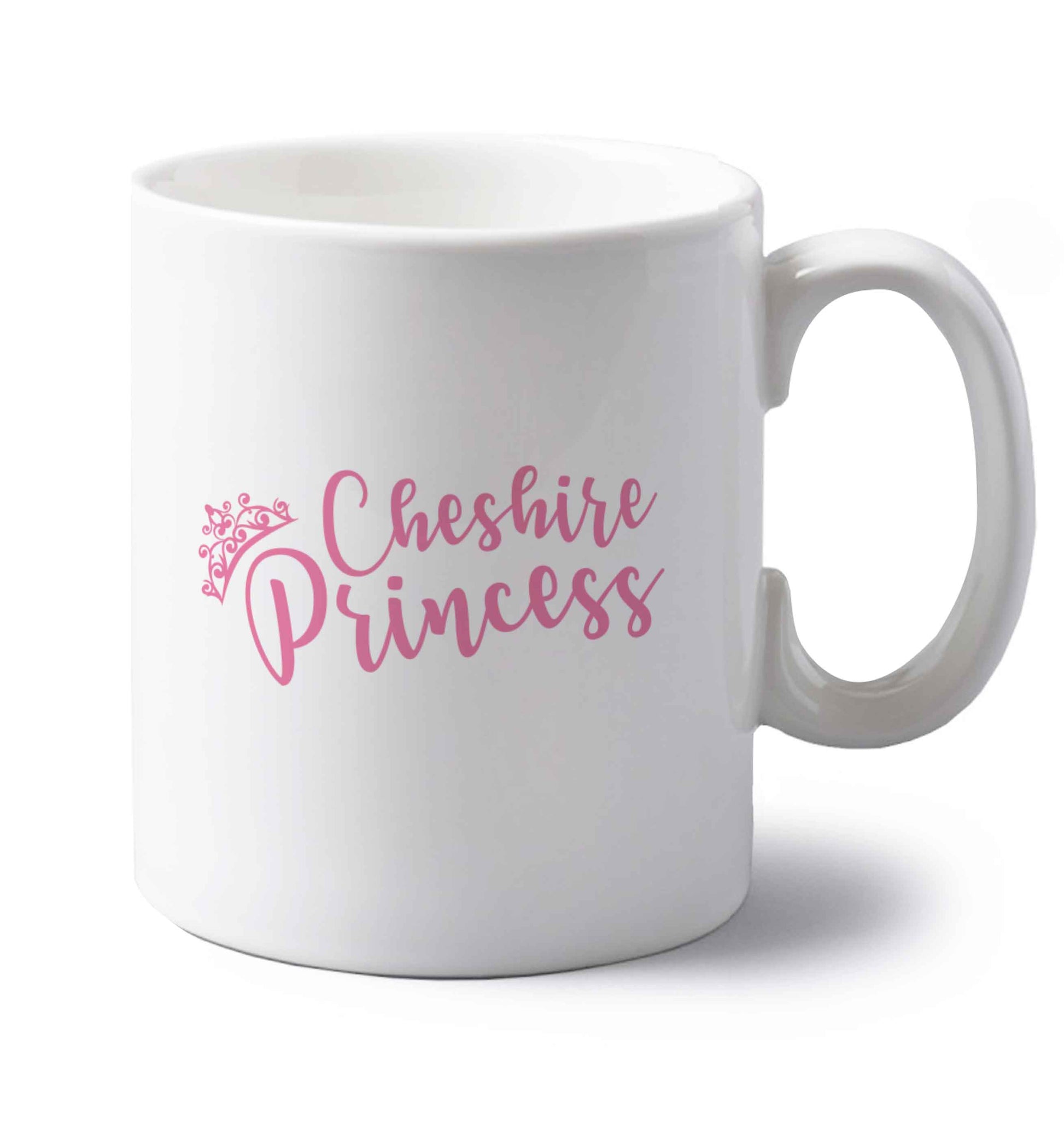 Cheshire princess left handed white ceramic mug 