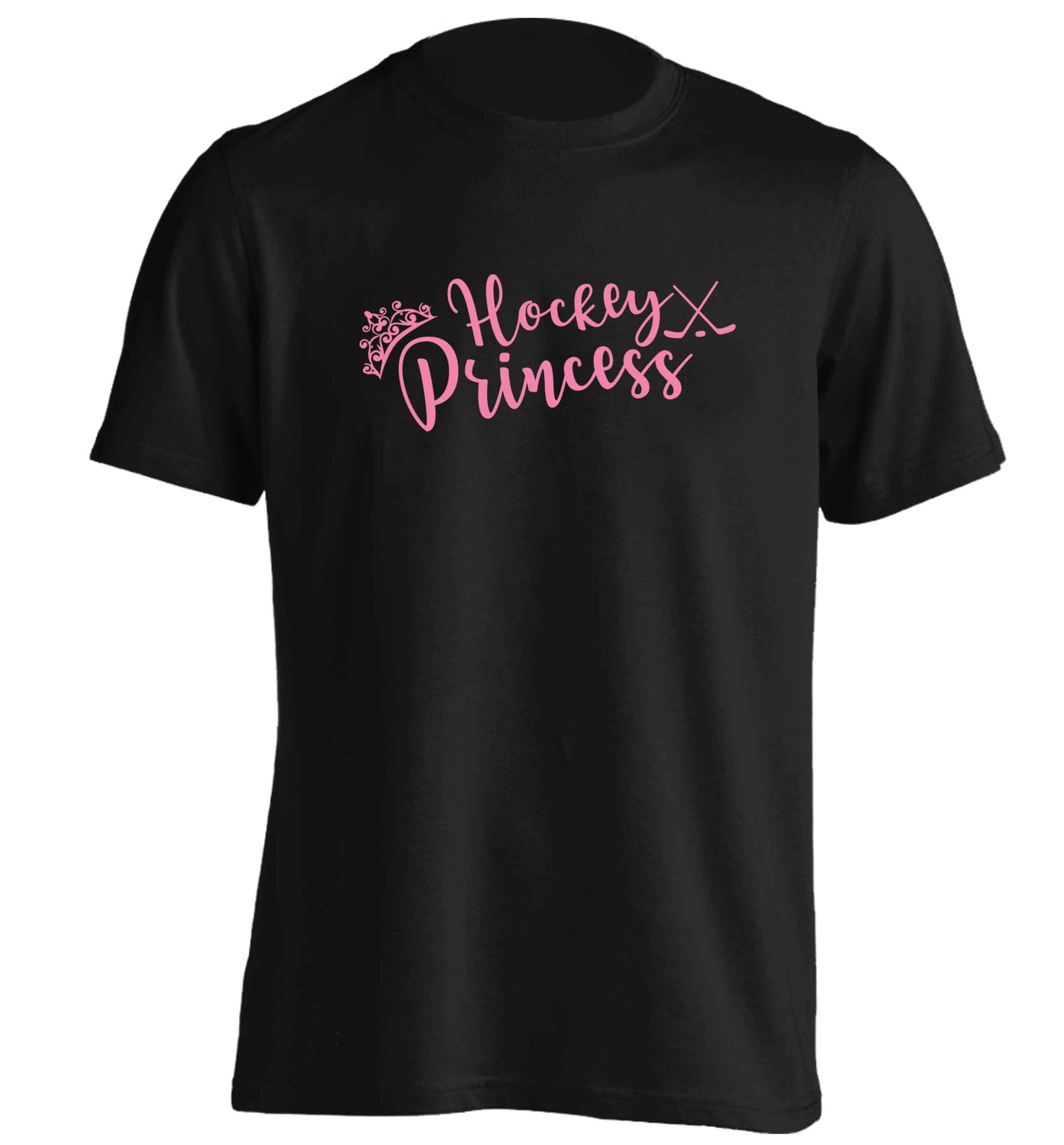 Hockey princess adults unisex black Tshirt 2XL