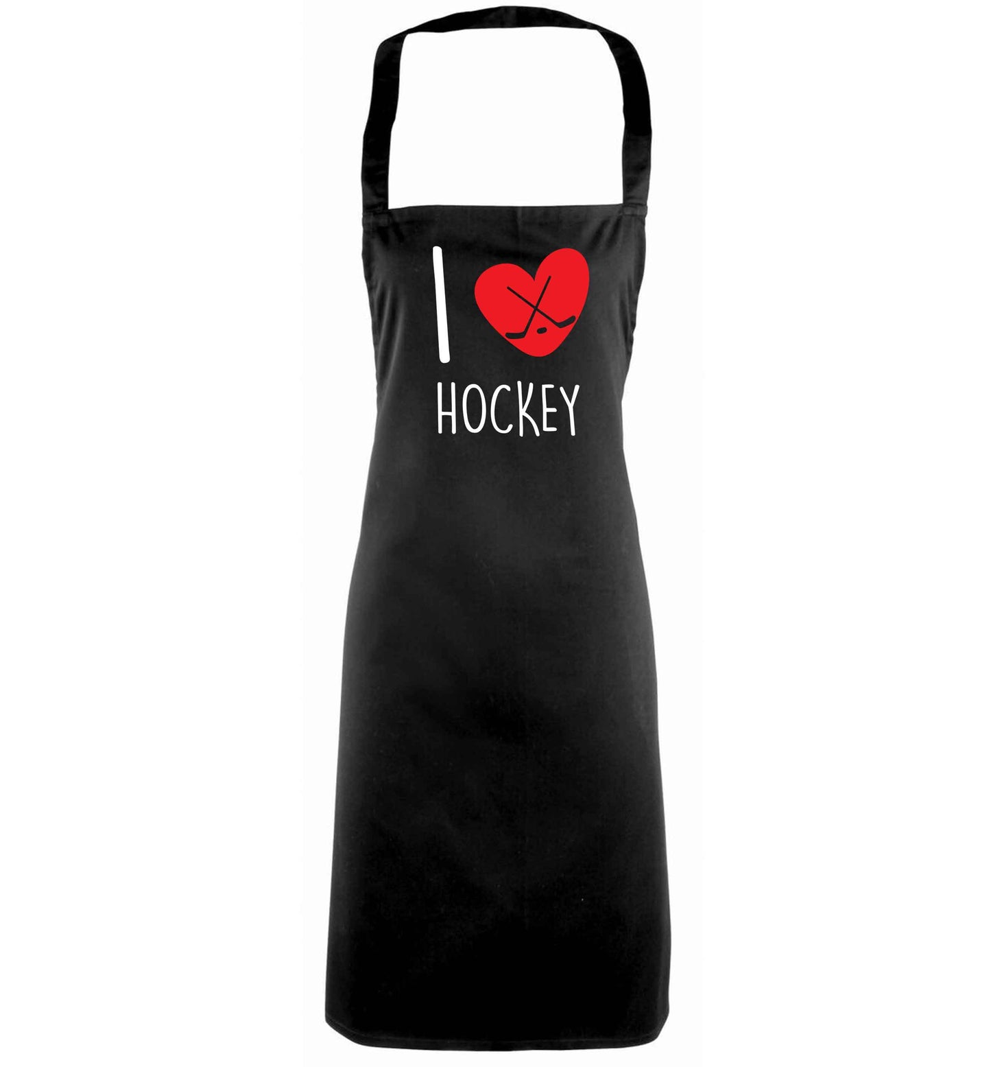 I love hockey black apron