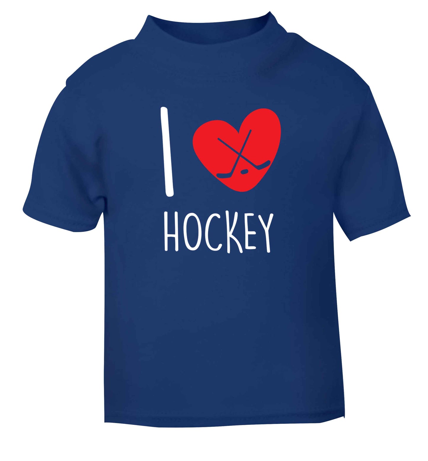 I love hockey blue Baby Toddler Tshirt 2 Years