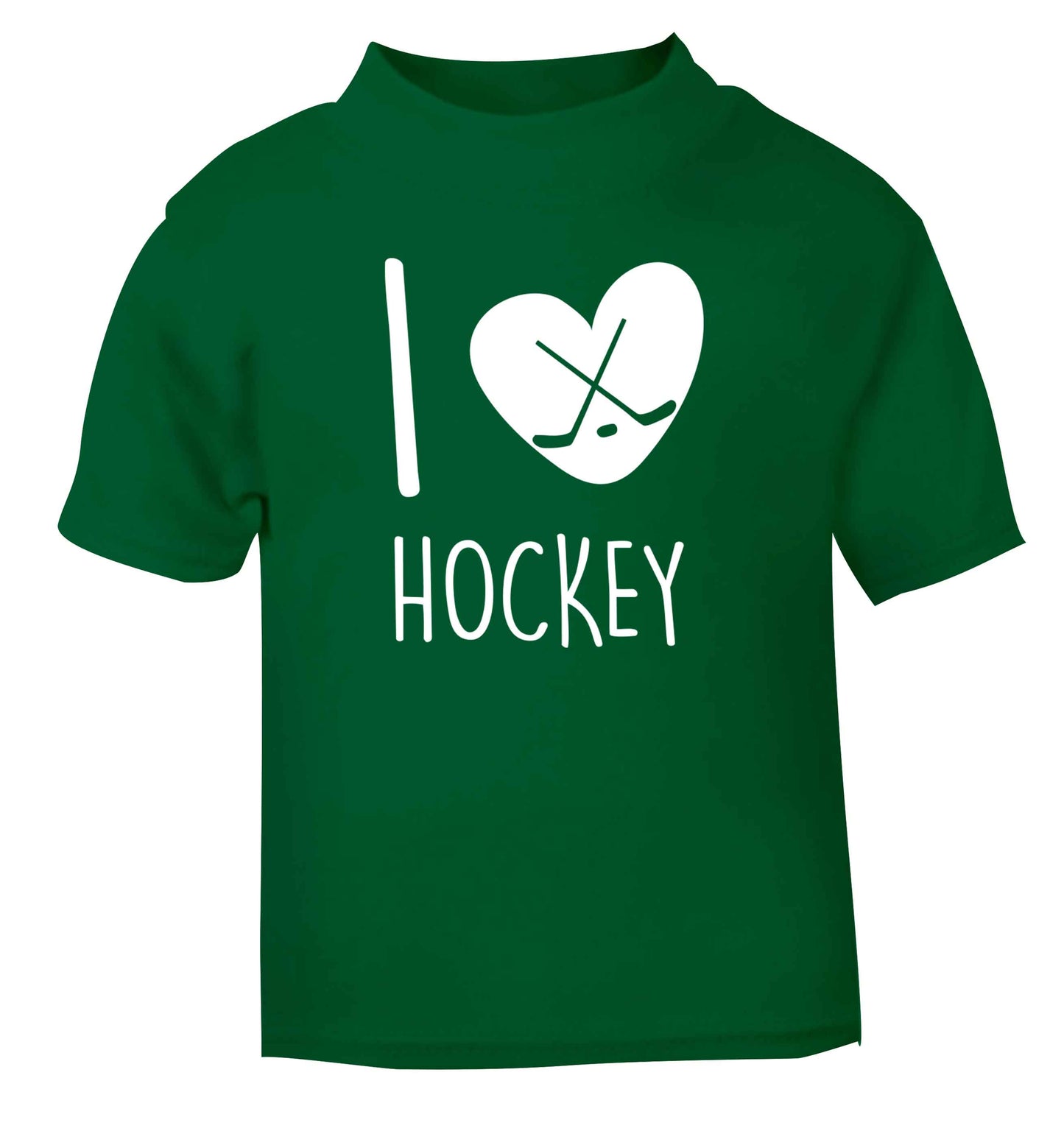 I love hockey green Baby Toddler Tshirt 2 Years