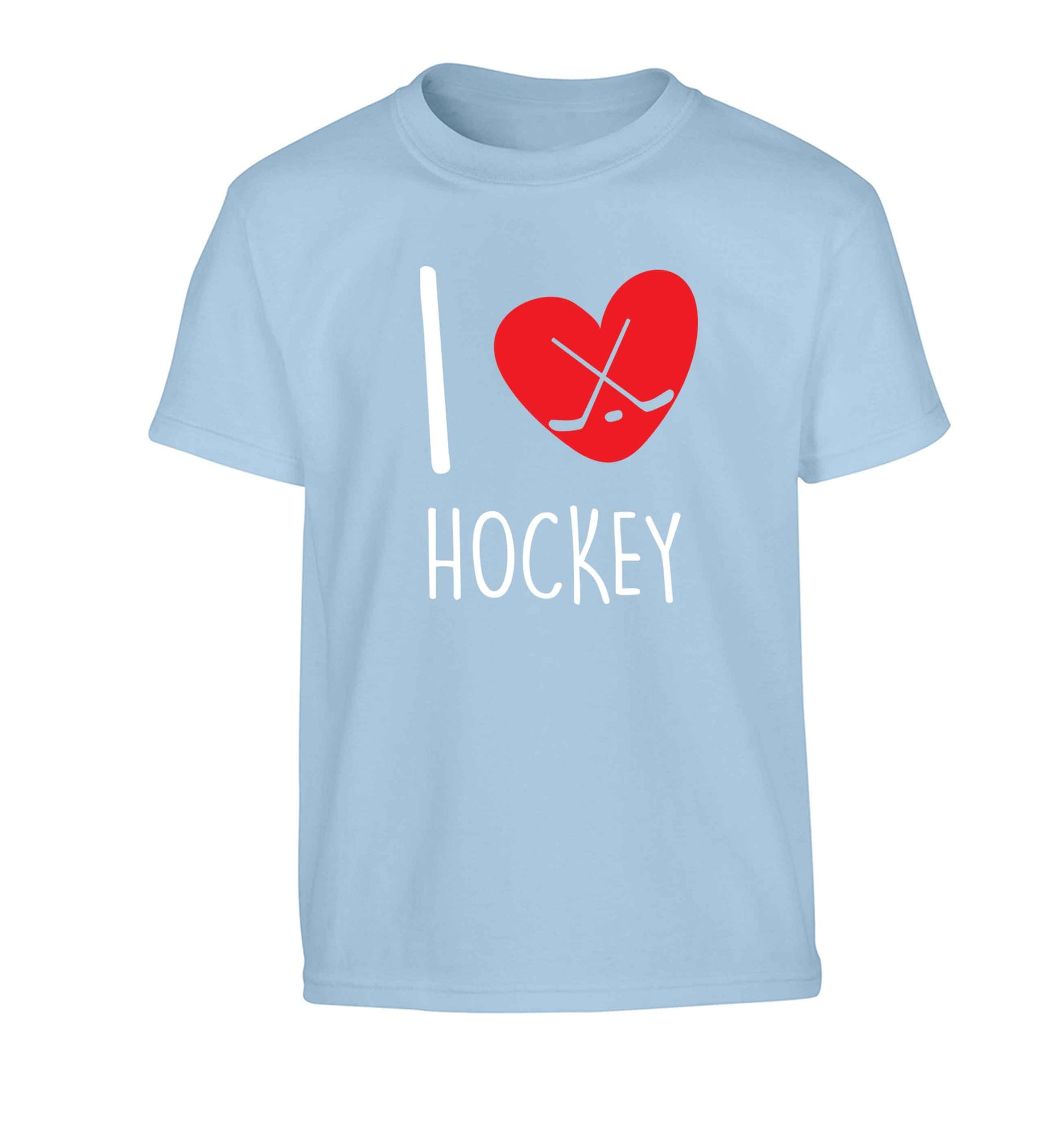 I love hockey Children's light blue Tshirt 12-13 Years