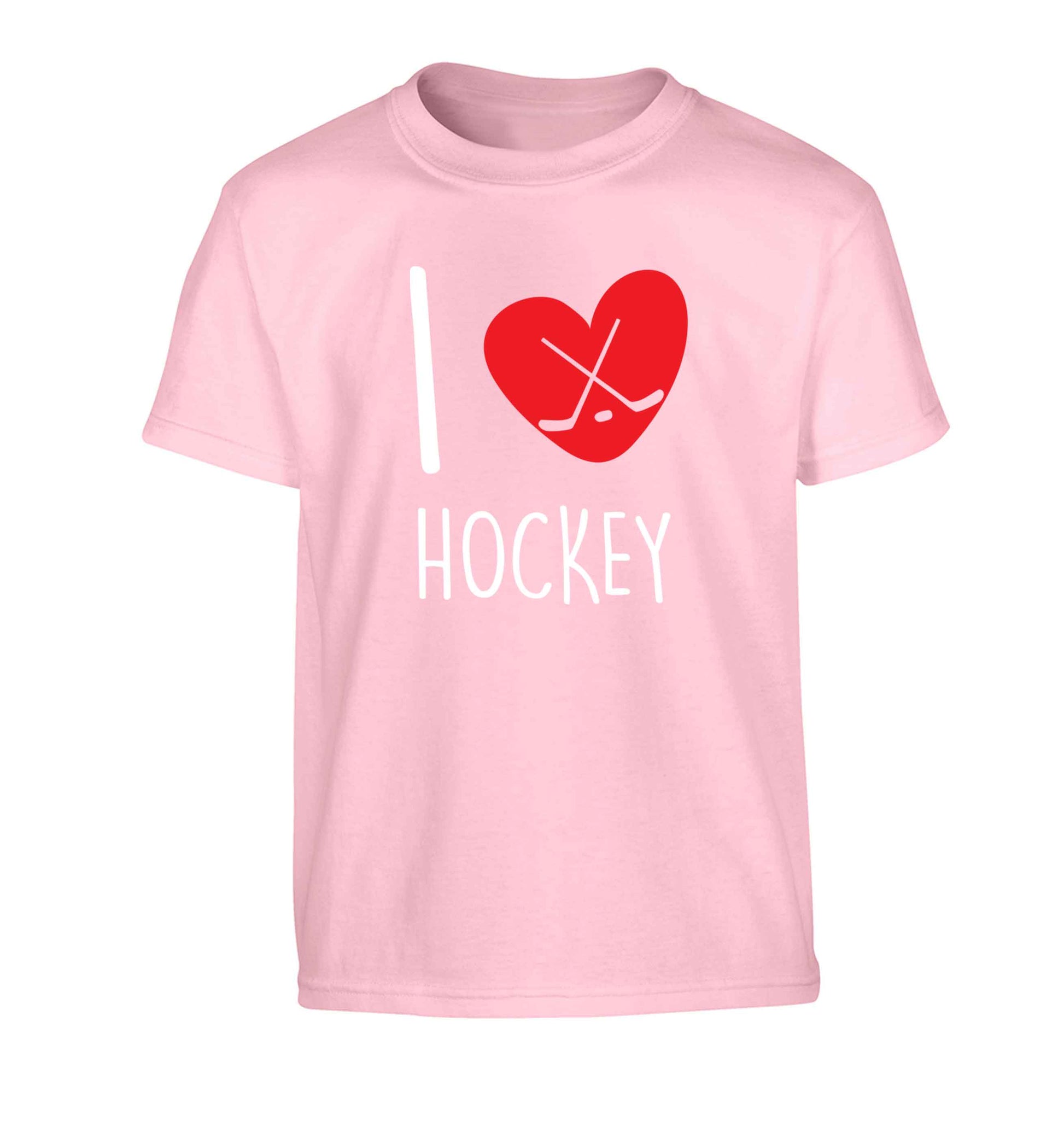 I love hockey Children's light pink Tshirt 12-13 Years