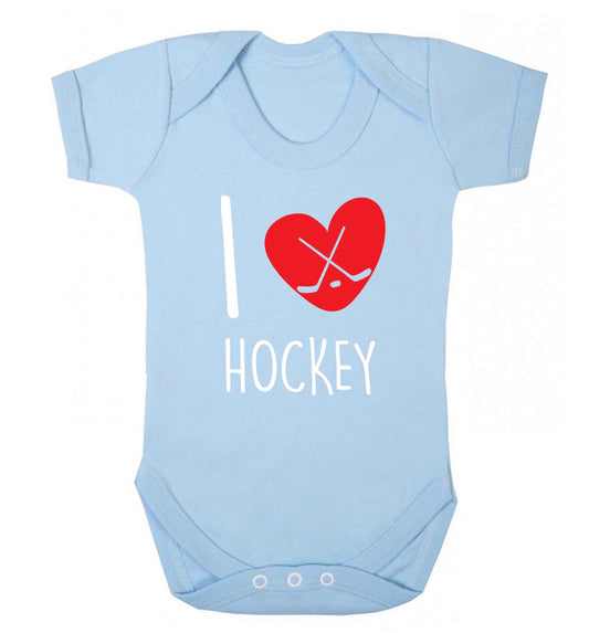 I love hockey Baby Vest pale blue 18-24 months