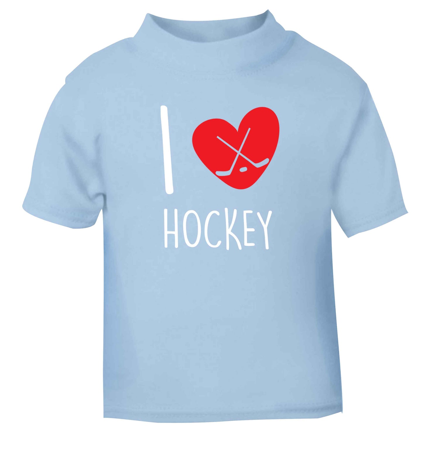 I love hockey light blue Baby Toddler Tshirt 2 Years