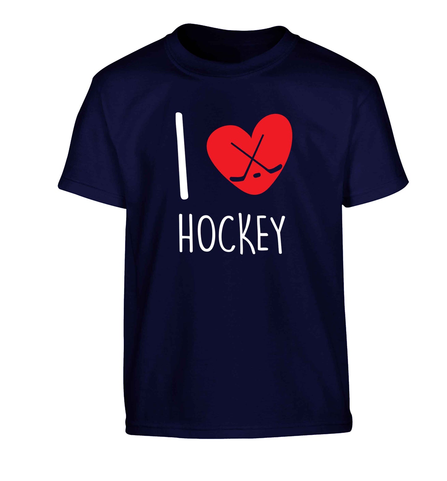 I love hockey Children's navy Tshirt 12-13 Years