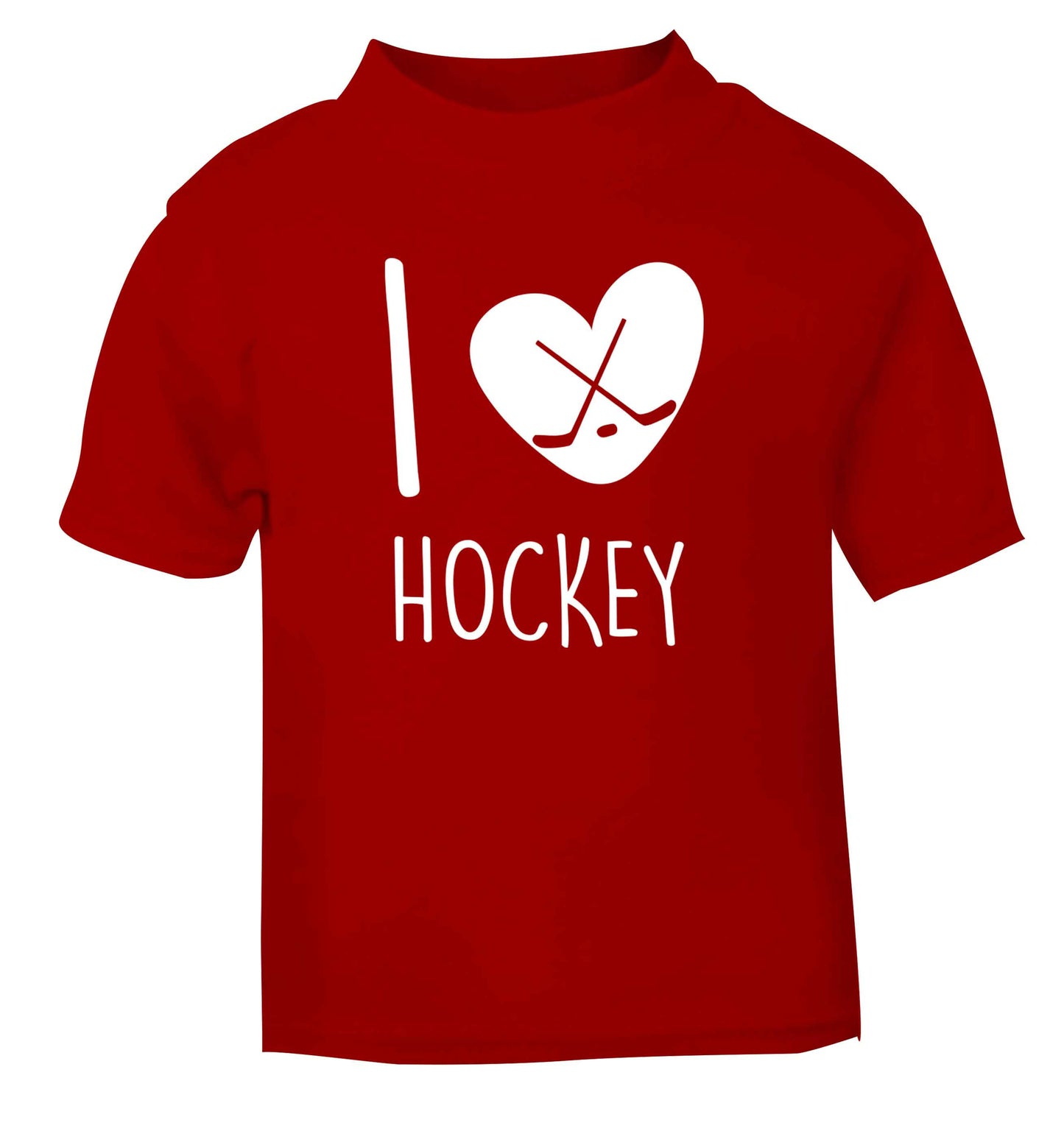 I love hockey red Baby Toddler Tshirt 2 Years