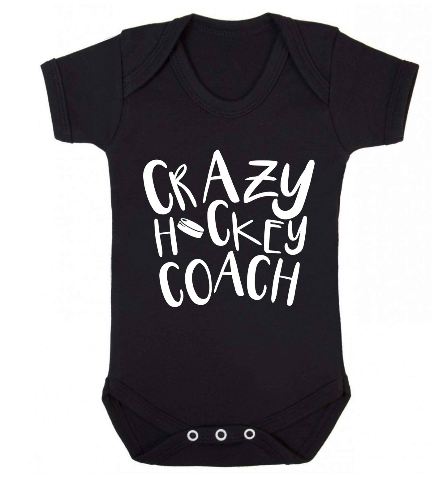 Crazy hockey coach Baby Vest black 18-24 months