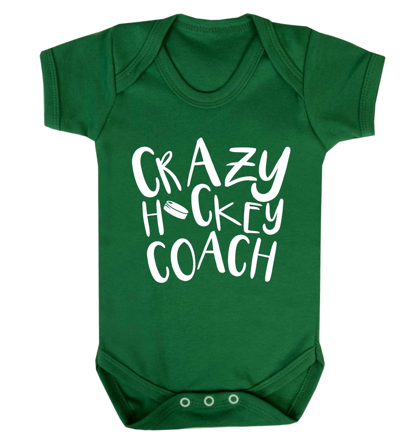 Crazy hockey coach Baby Vest green 18-24 months