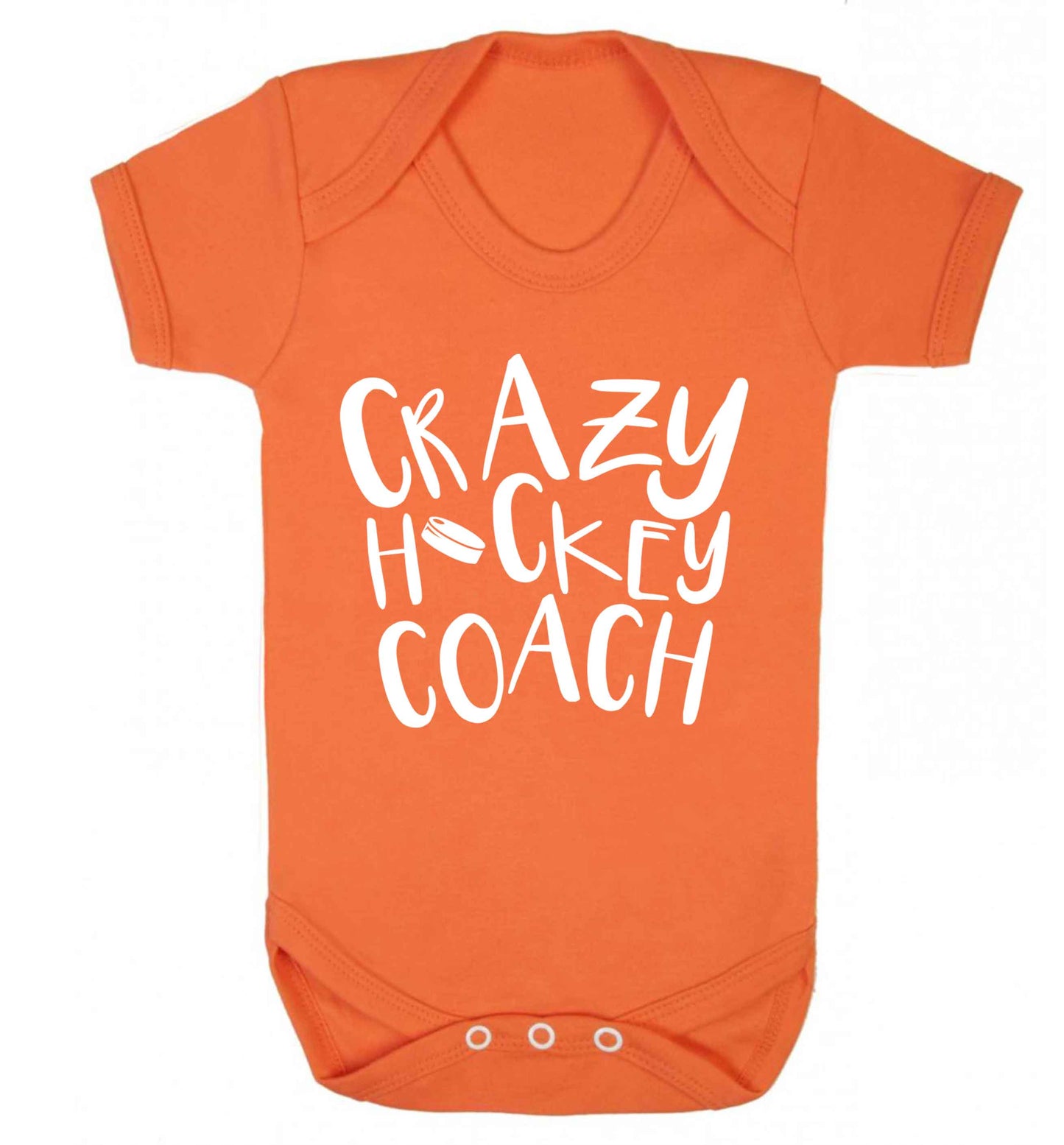 Crazy hockey coach Baby Vest orange 18-24 months