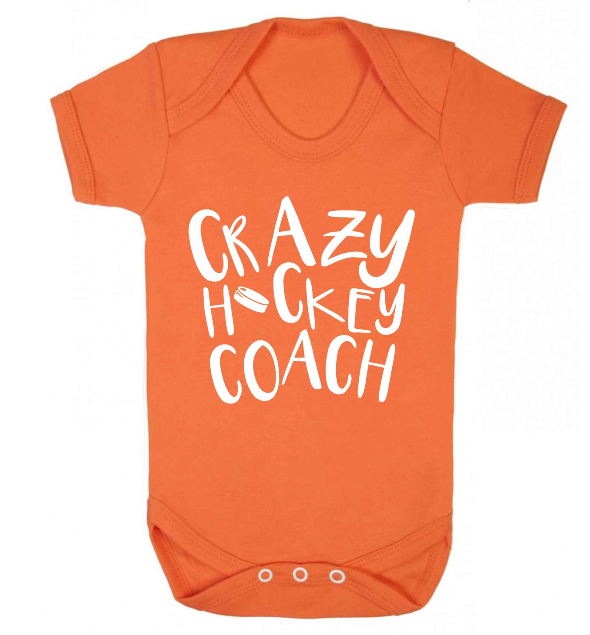 Crazy hockey coach Baby Vest orange 18-24 months