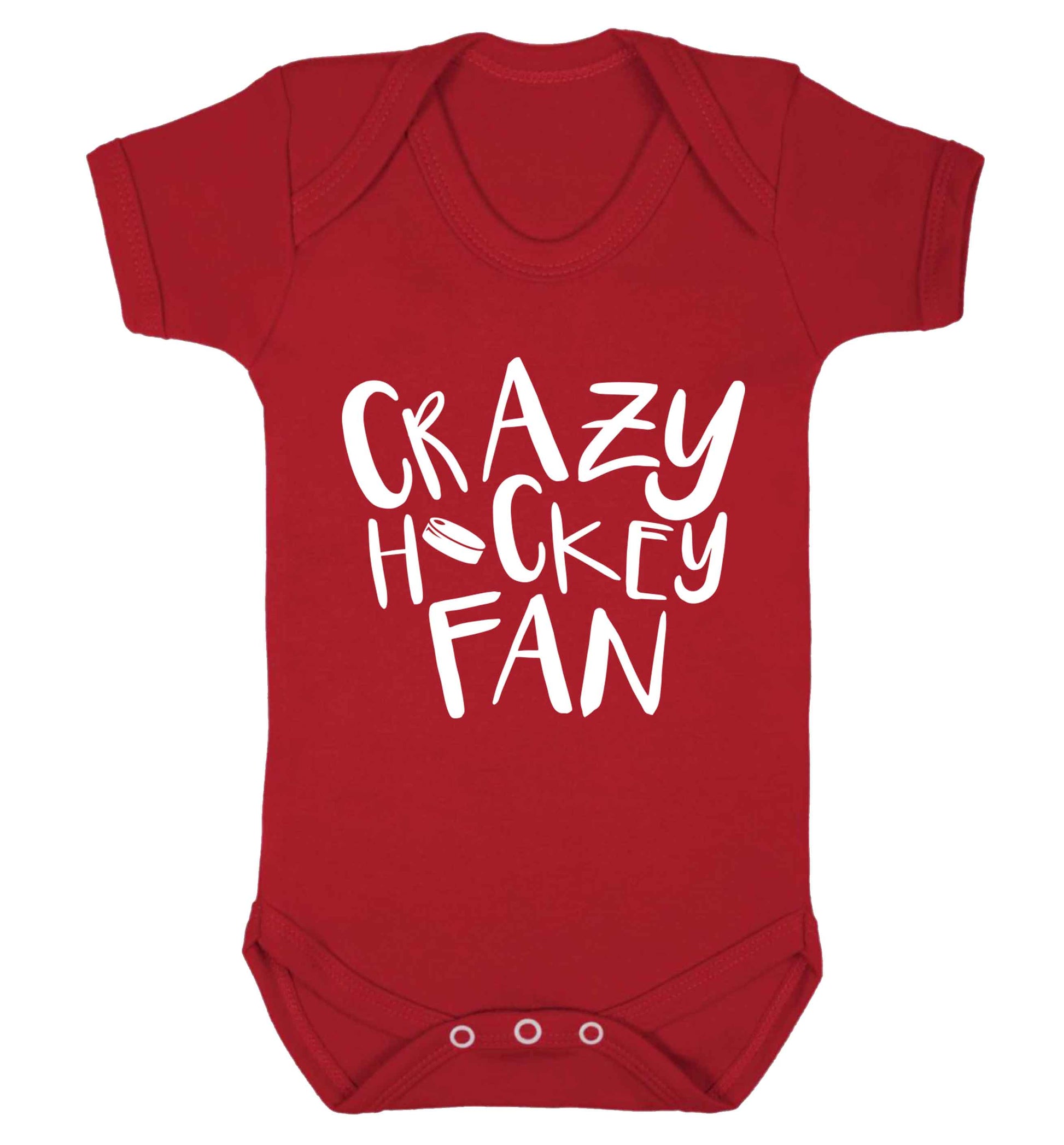 Crazy hockey fan Baby Vest red 18-24 months