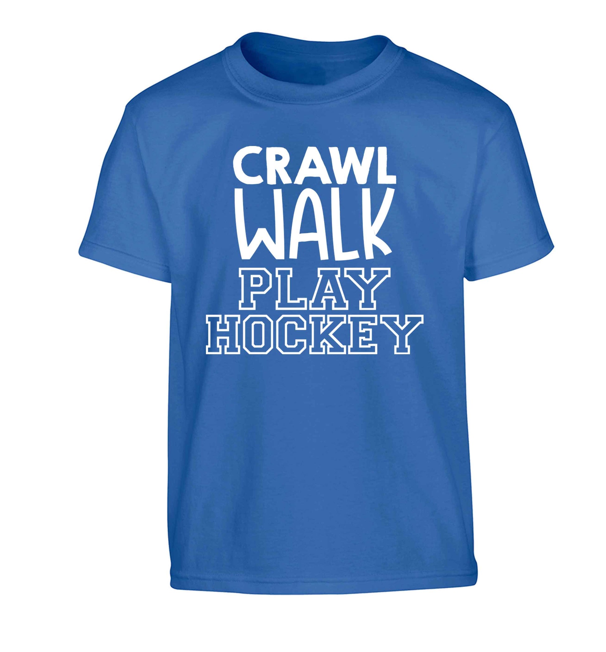 Crawl walk play hockey Children's blue Tshirt 12-13 Years