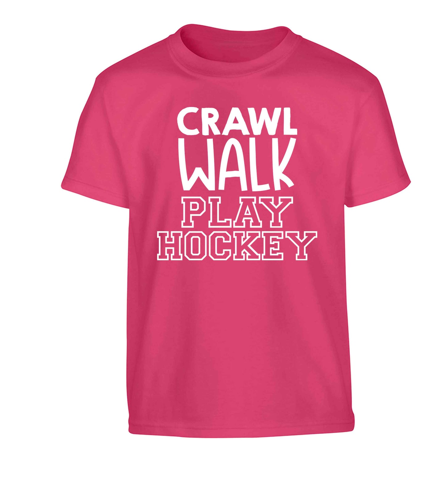 Crawl walk play hockey Children's pink Tshirt 12-13 Years