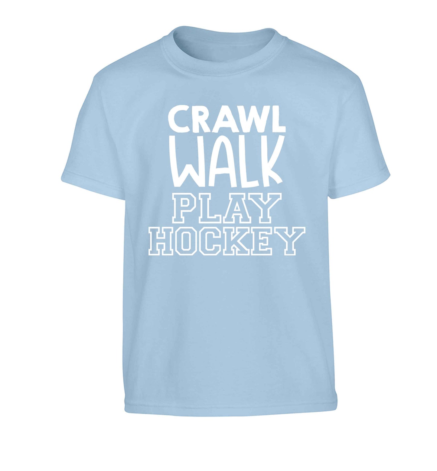Crawl walk play hockey Children's light blue Tshirt 12-13 Years