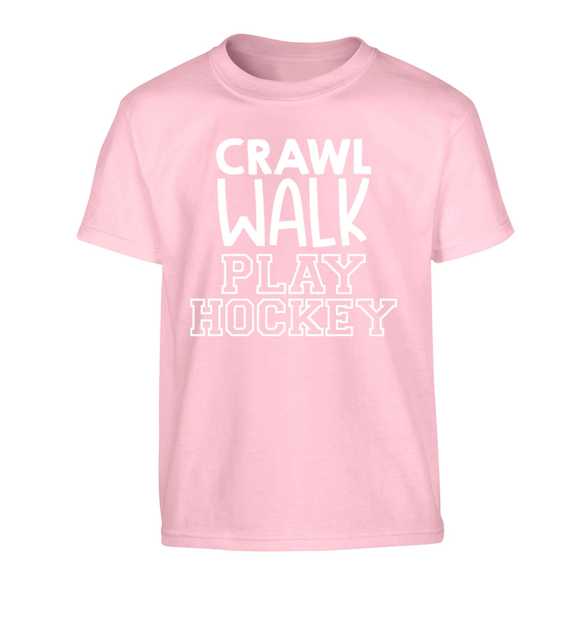 Crawl walk play hockey Children's light pink Tshirt 12-13 Years