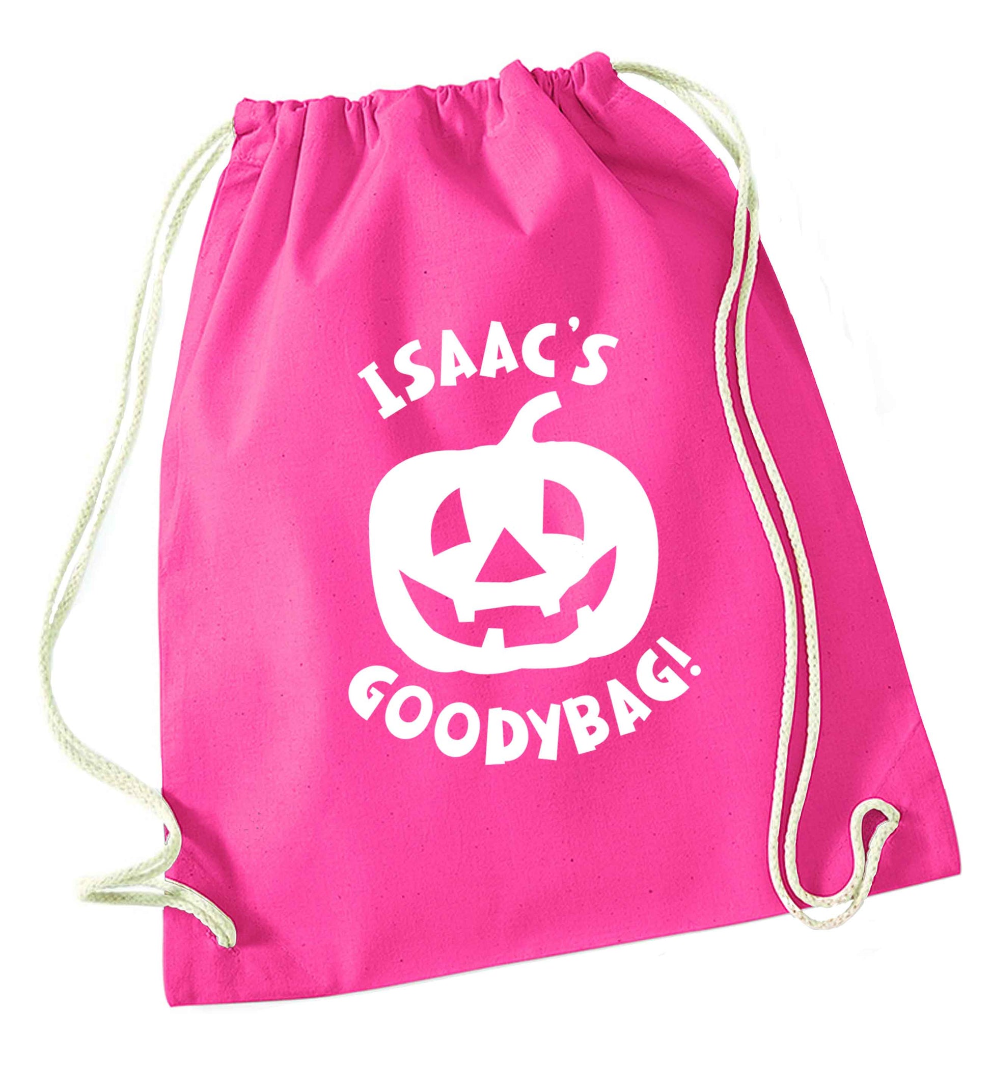 Pumpkin on Way pink drawstring bag