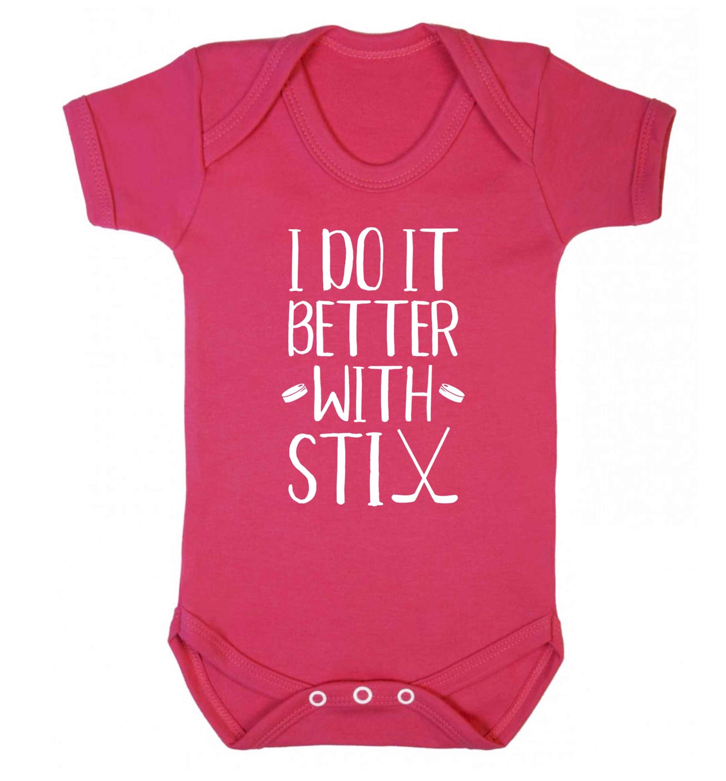 I do it better with stix (hockey) Baby Vest dark pink 18-24 months