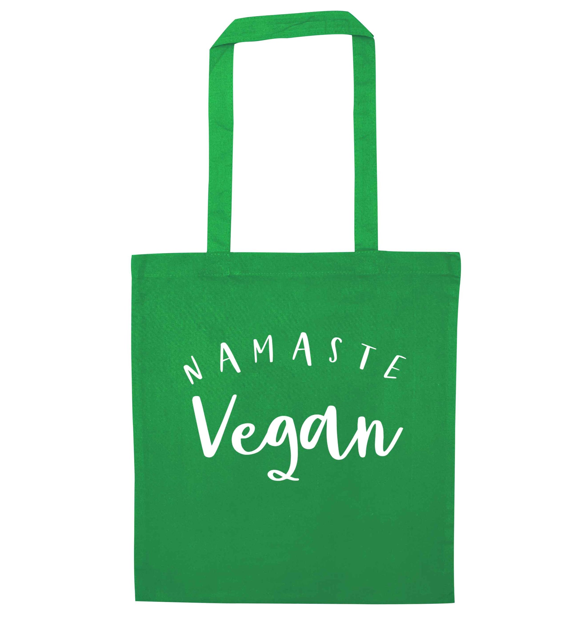 Namaste vegan green tote bag