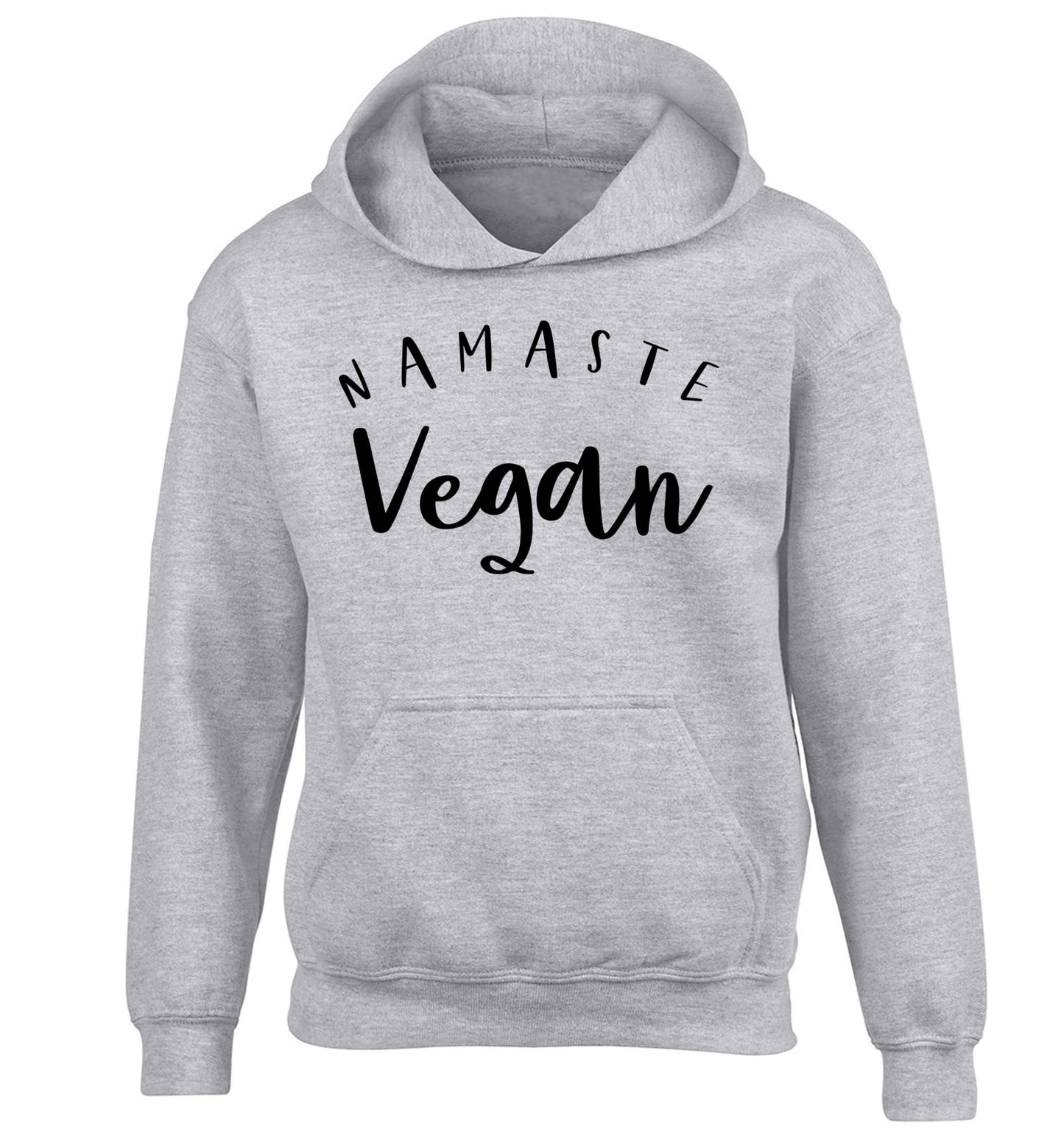Namaste vegan children's grey hoodie 12-13 Years
