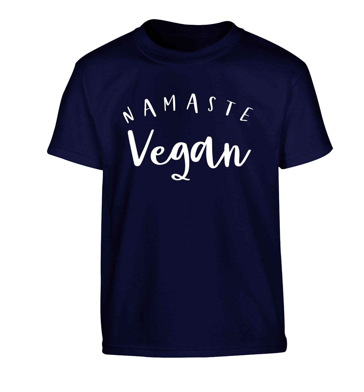 Namaste vegan Children's navy Tshirt 12-13 Years