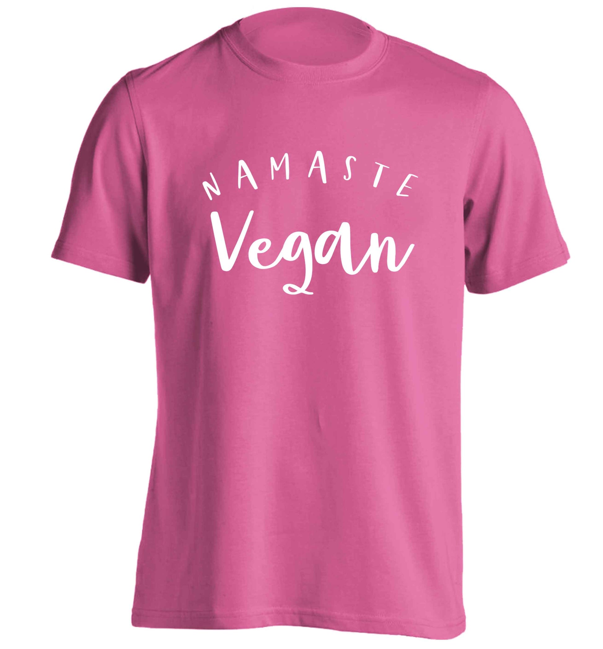 Namaste vegan adults unisex pink Tshirt 2XL