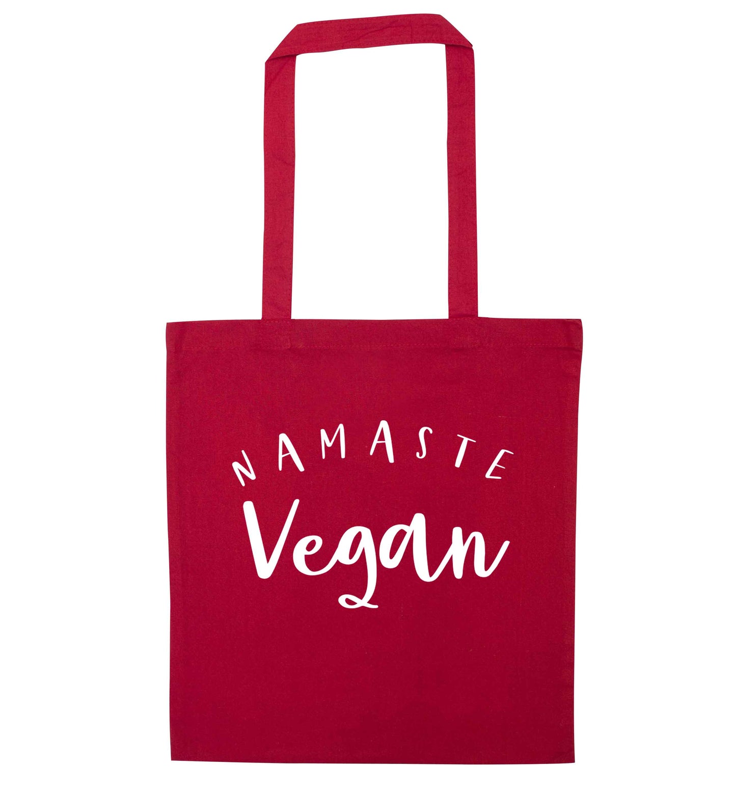 Namaste vegan red tote bag