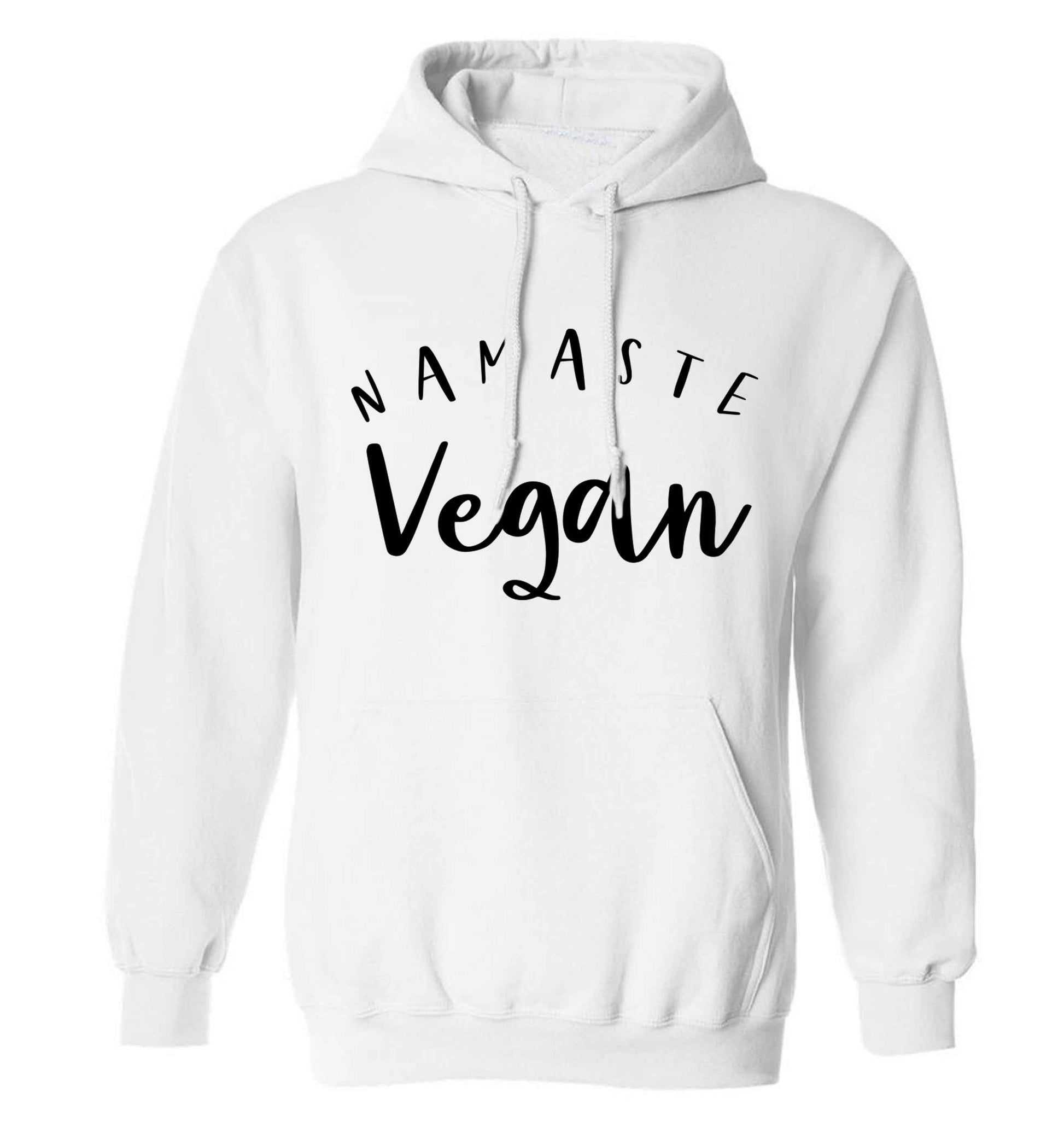Namaste vegan adults unisex white hoodie 2XL