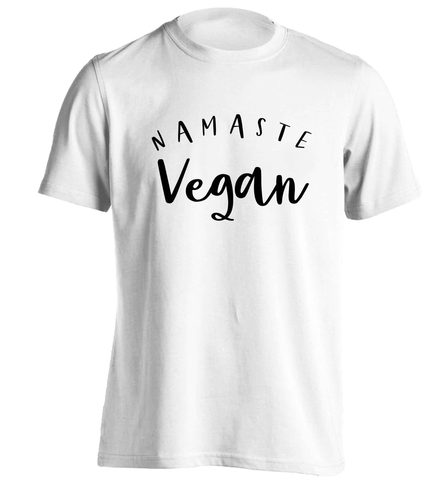 Namaste vegan adults unisex white Tshirt 2XL