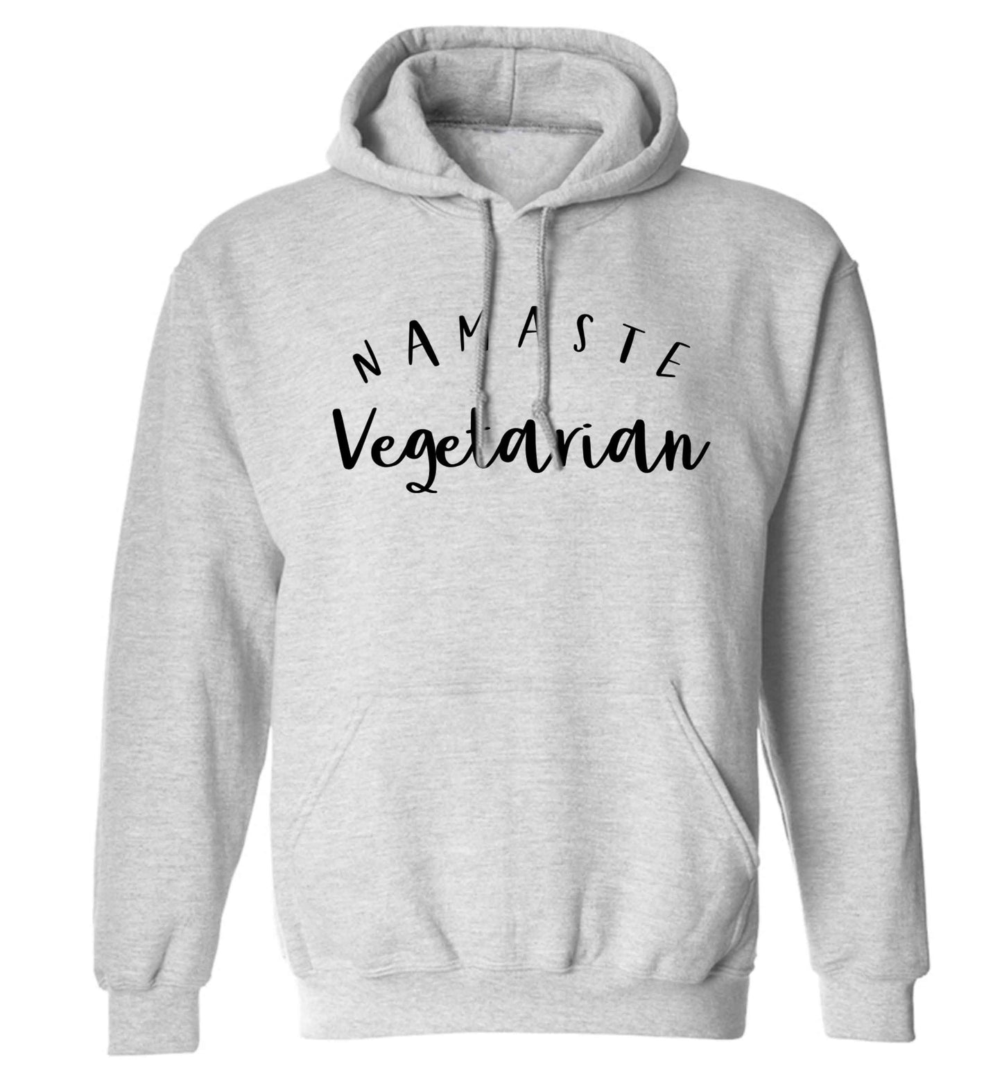 Namaste vegetarian adults unisex grey hoodie 2XL