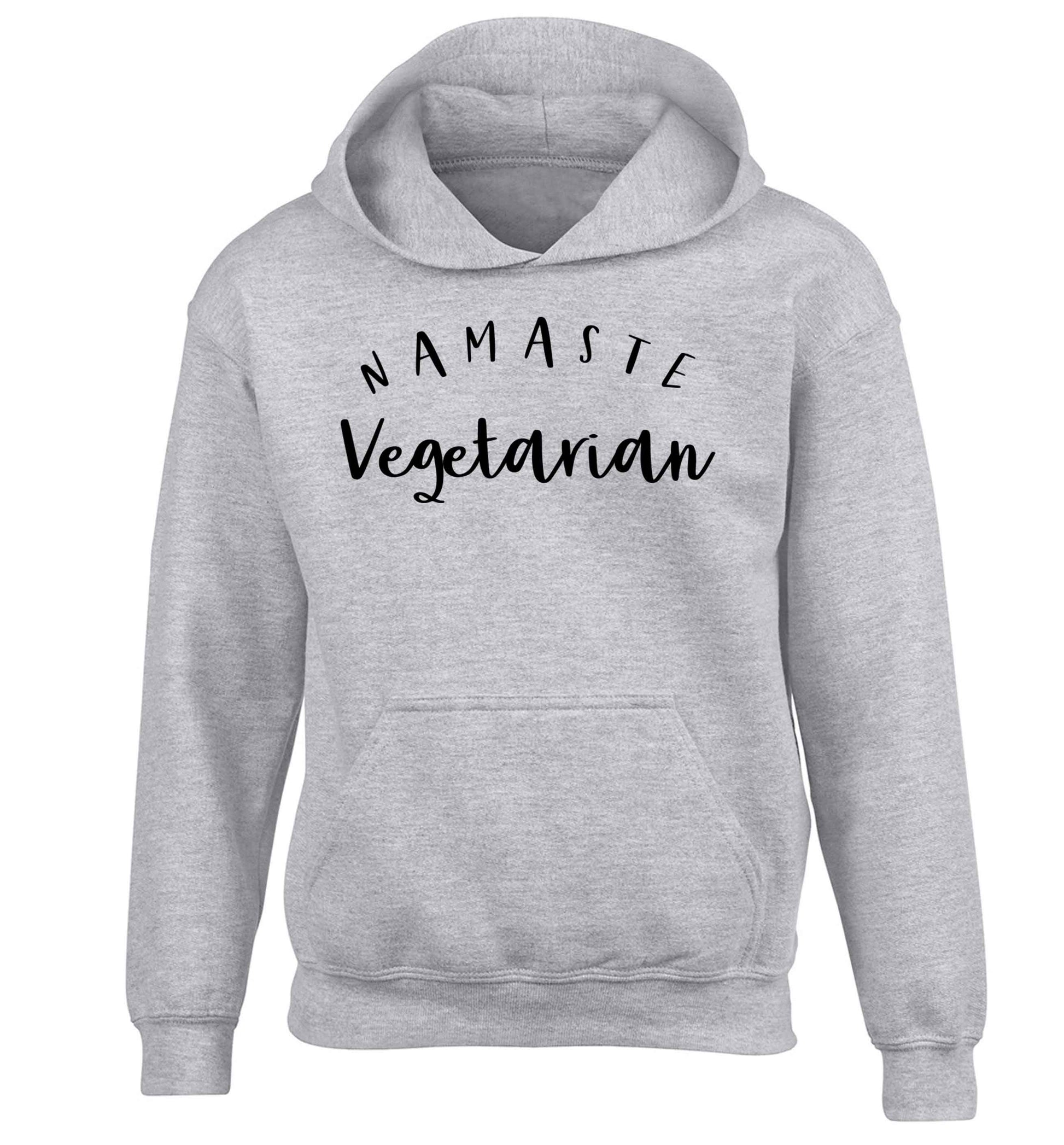 Namaste vegetarian children's grey hoodie 12-13 Years