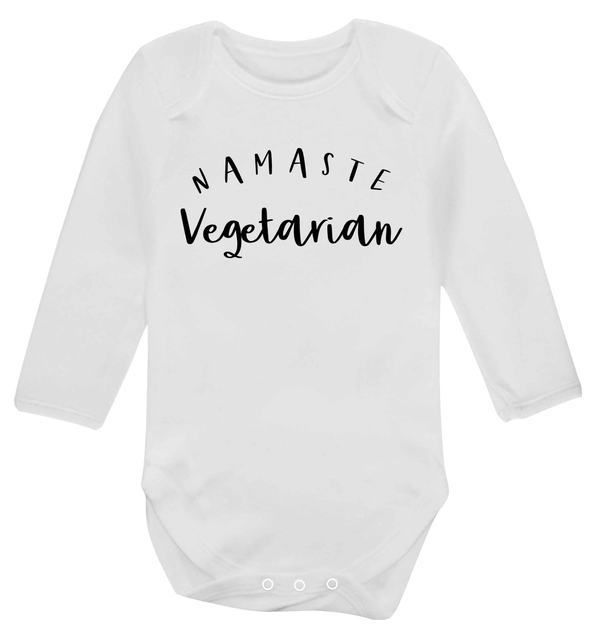 Namaste vegetarian Baby Vest long sleeved white 6-12 months