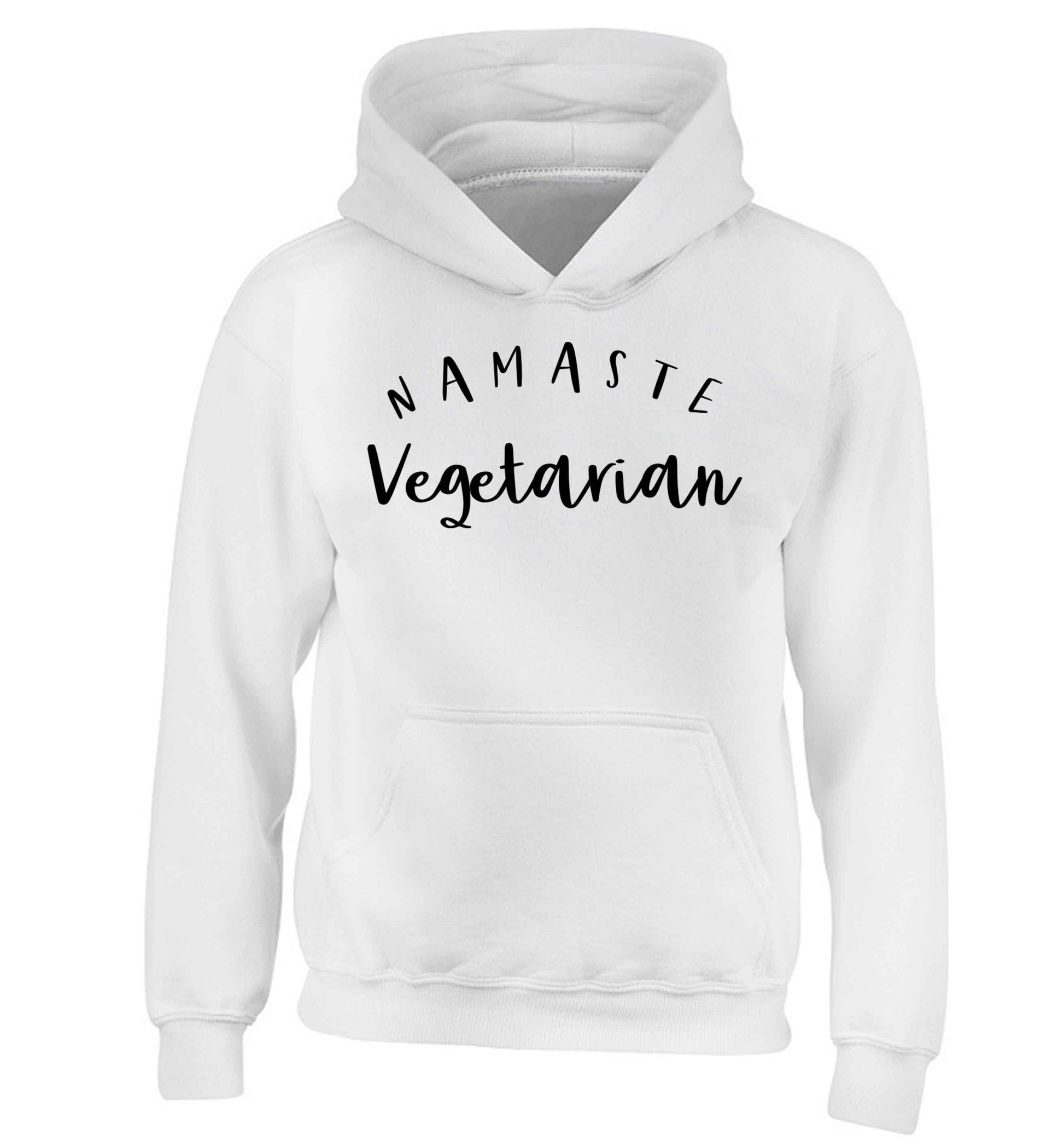 Namaste vegetarian children's white hoodie 12-13 Years