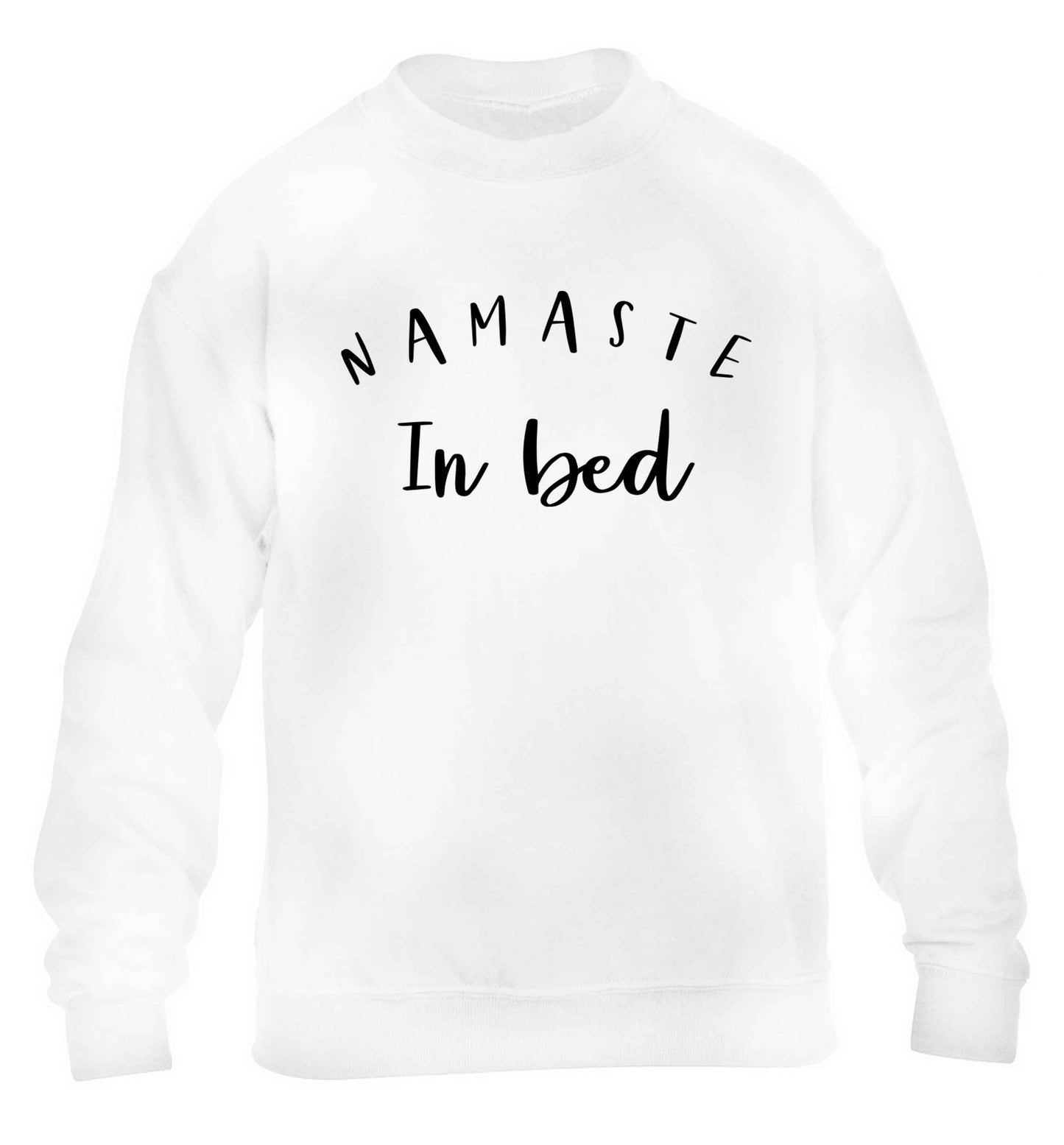 Namaste in bed children's white sweater 12-13 Years