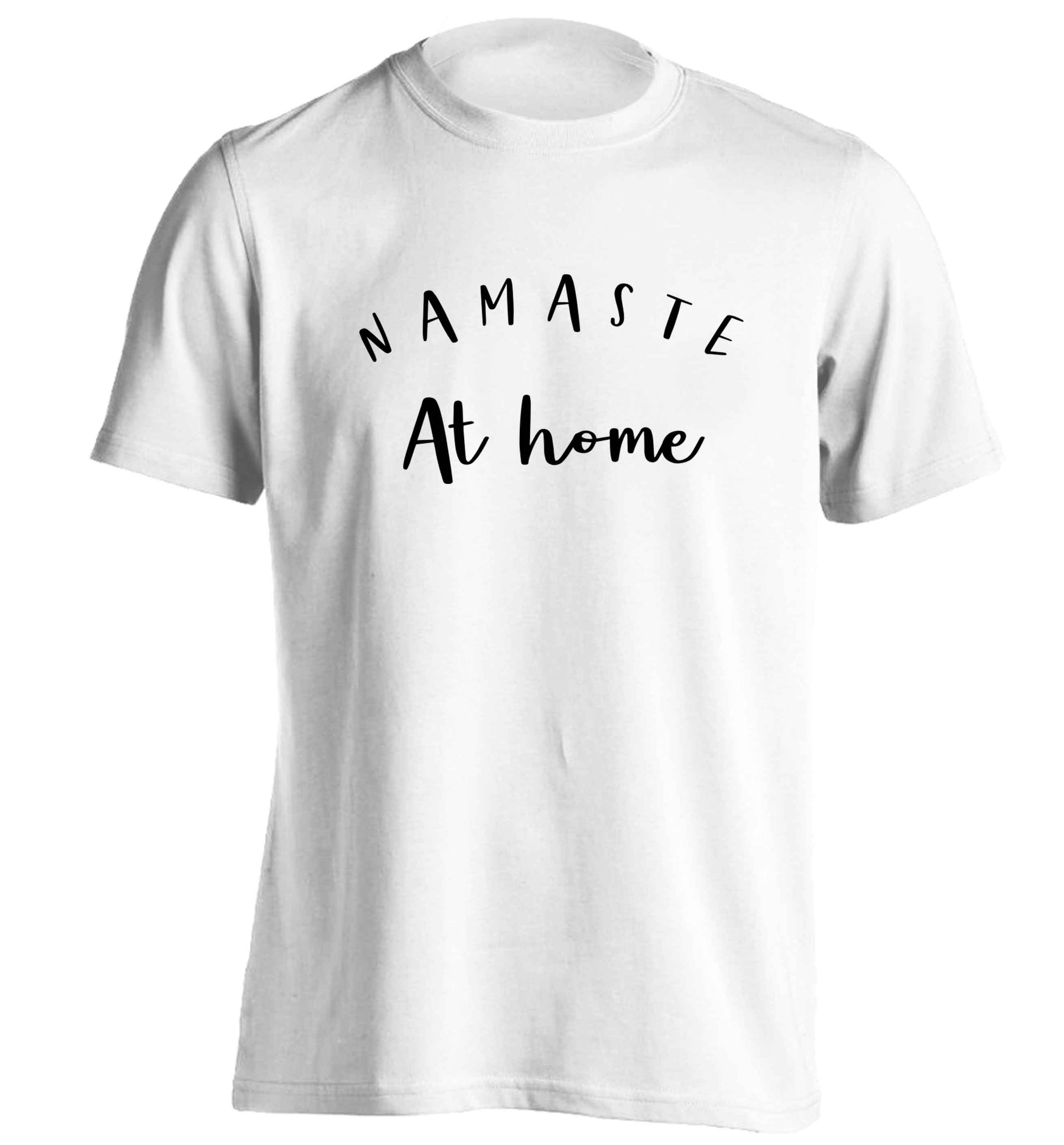 Namaste at home adults unisex white Tshirt 2XL