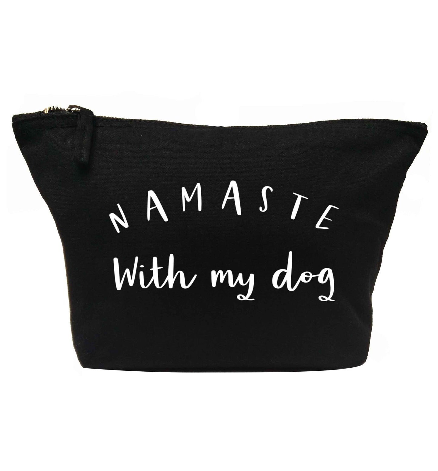 Namaste with my dog | makeup / wash bag
