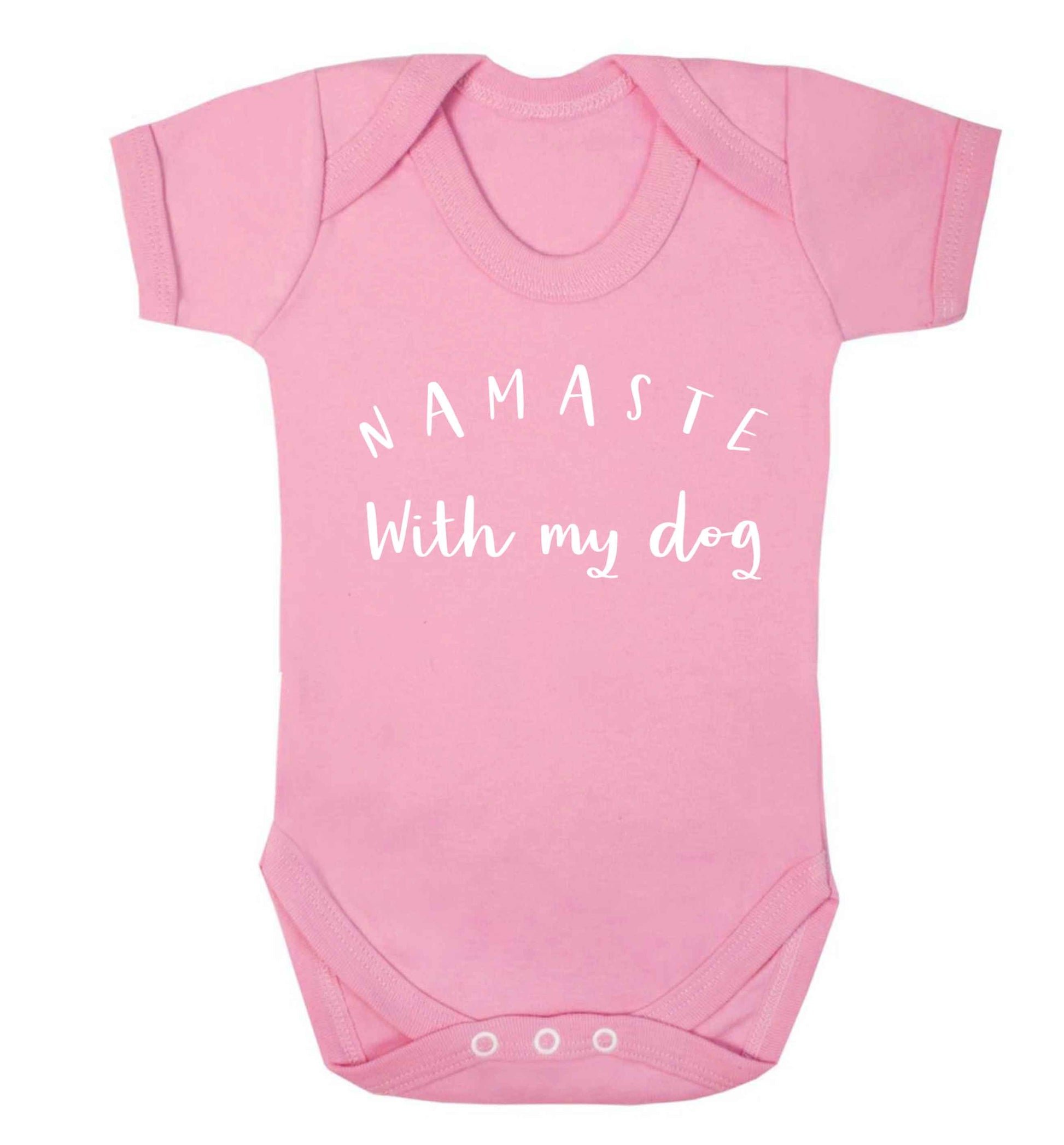 Namaste with my dog Baby Vest pale pink 18-24 months