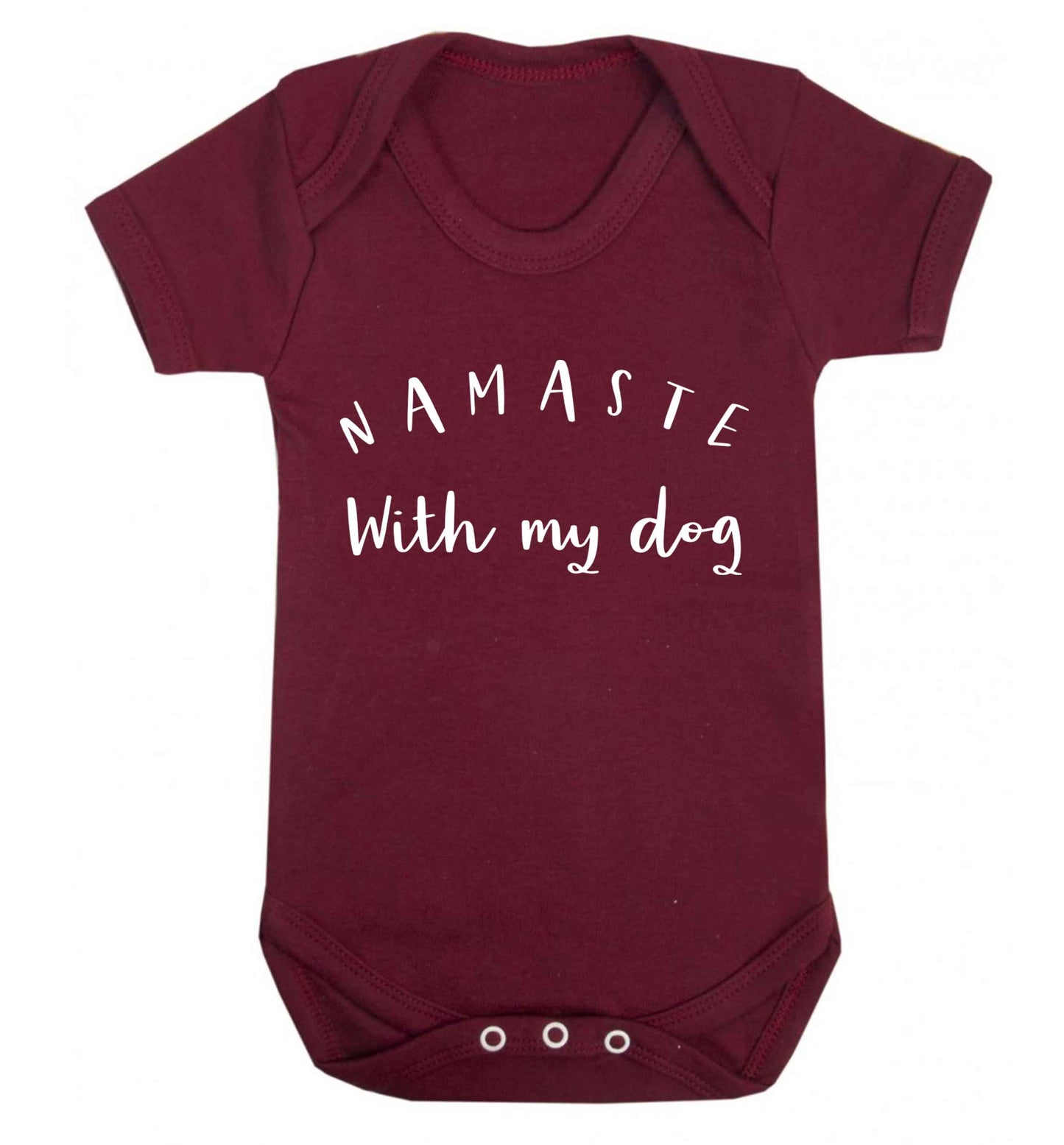 Namaste with my dog Baby Vest maroon 18-24 months