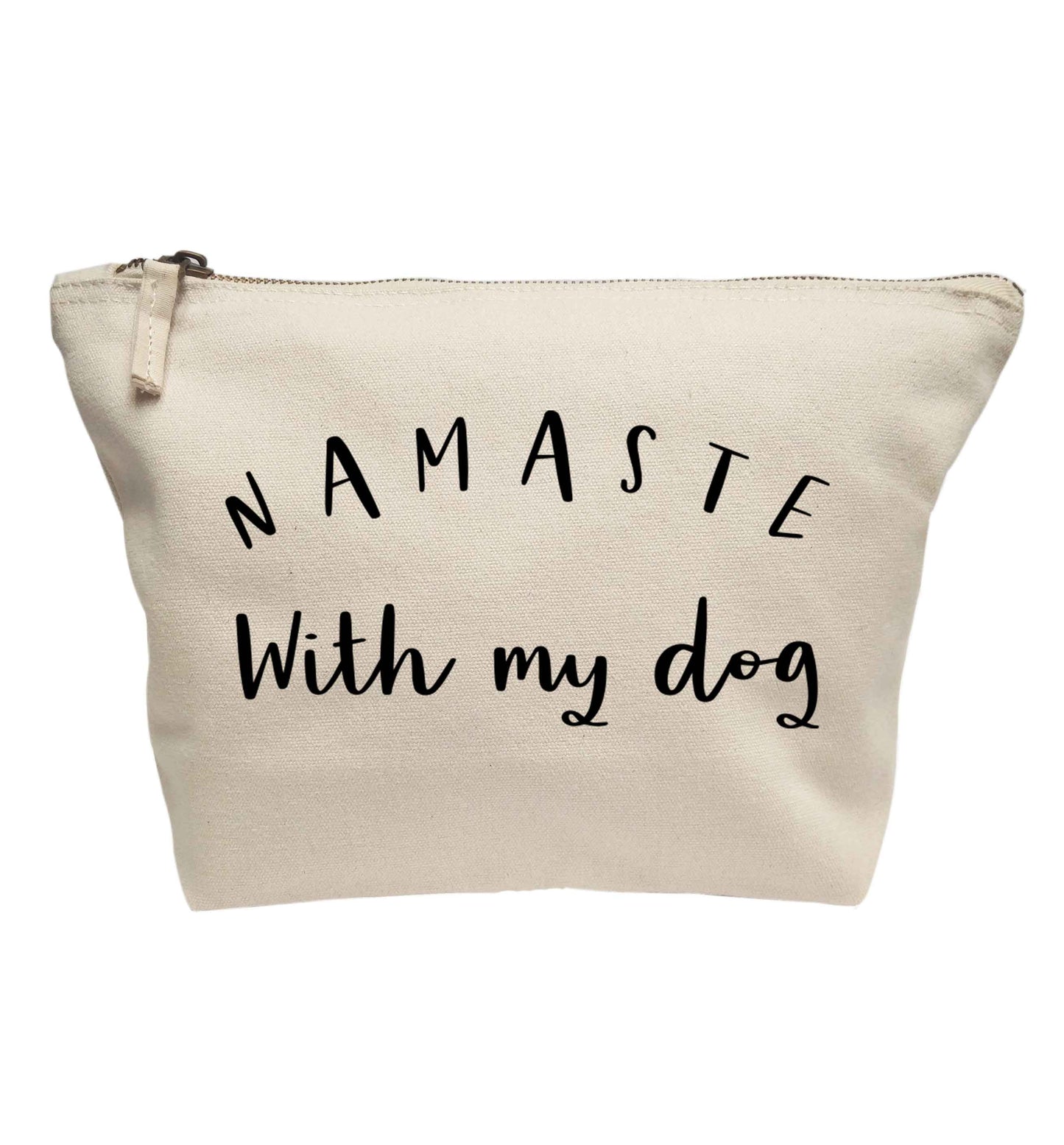 Namaste with my dog | makeup / wash bag