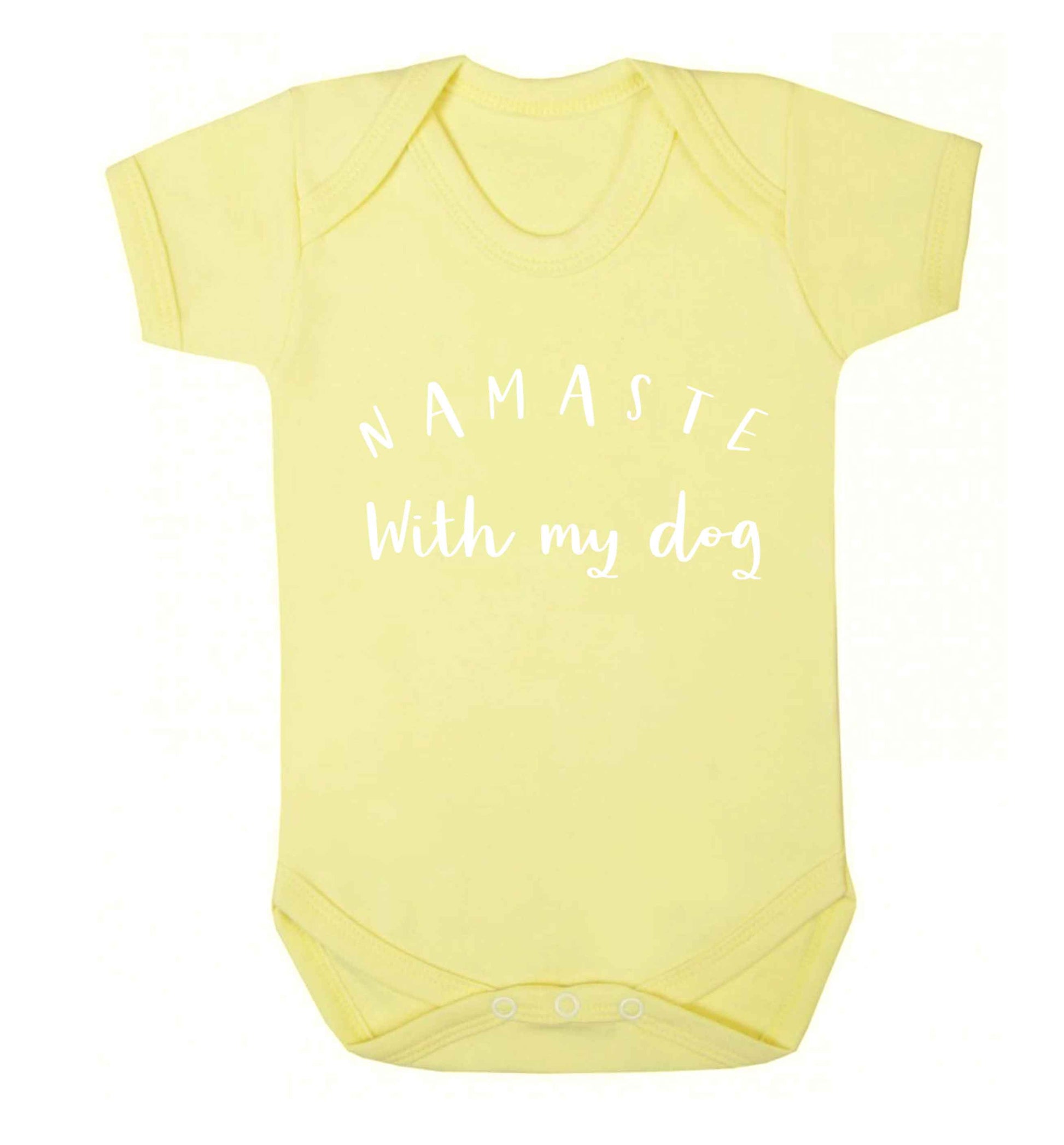 Namaste with my dog Baby Vest pale yellow 18-24 months