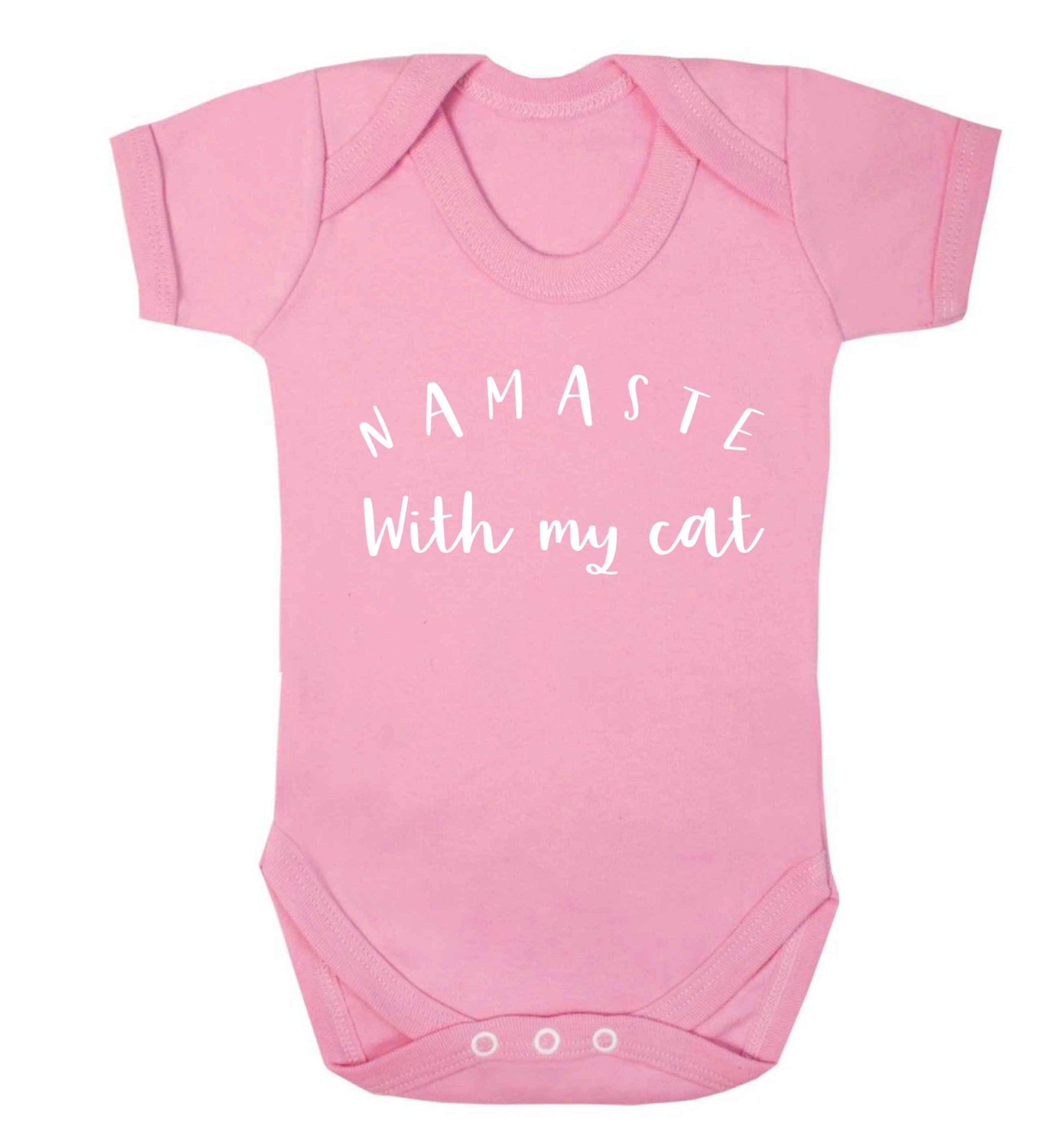 Namaste with my cat Baby Vest pale pink 18-24 months