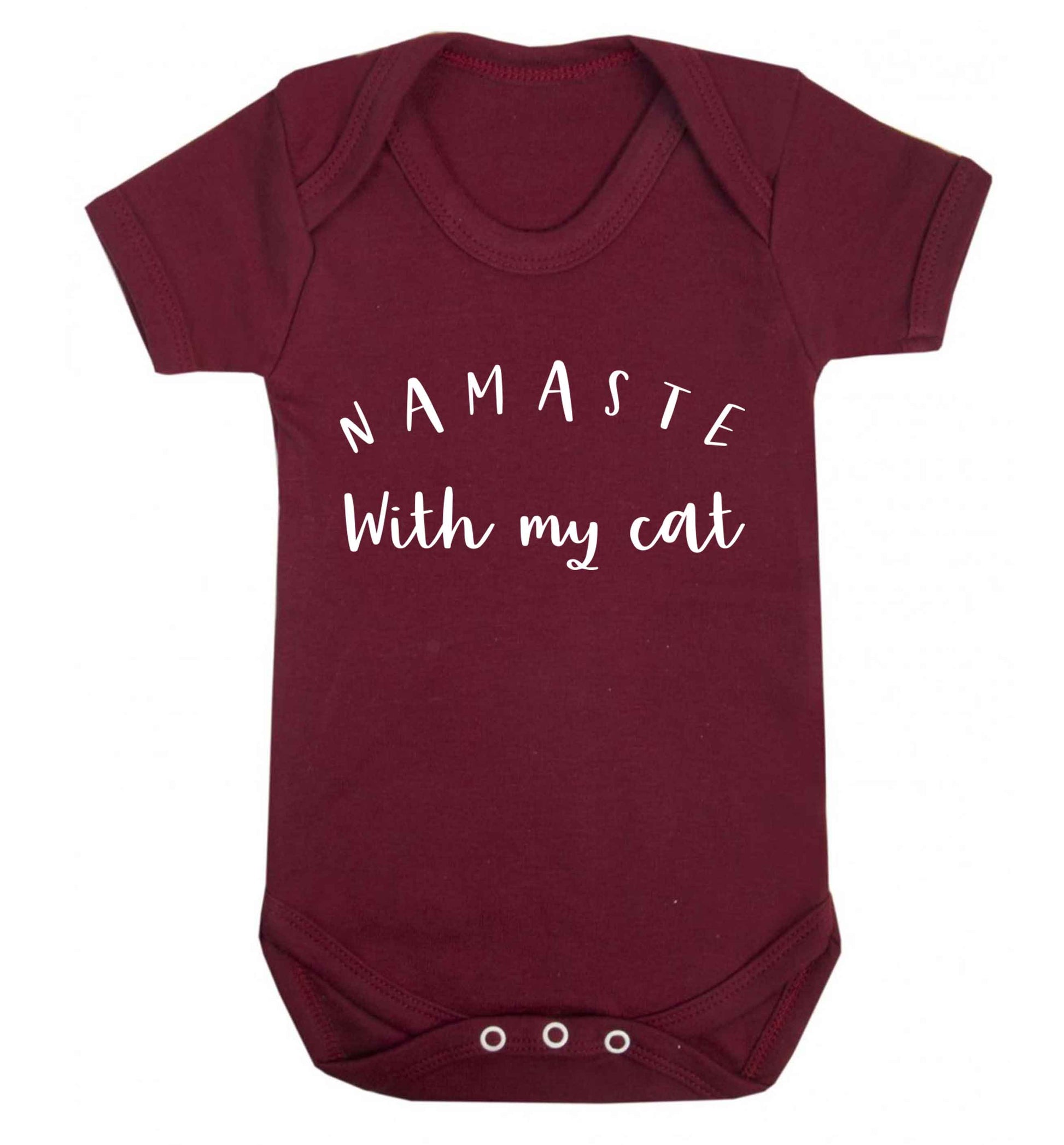 Namaste with my cat Baby Vest maroon 18-24 months