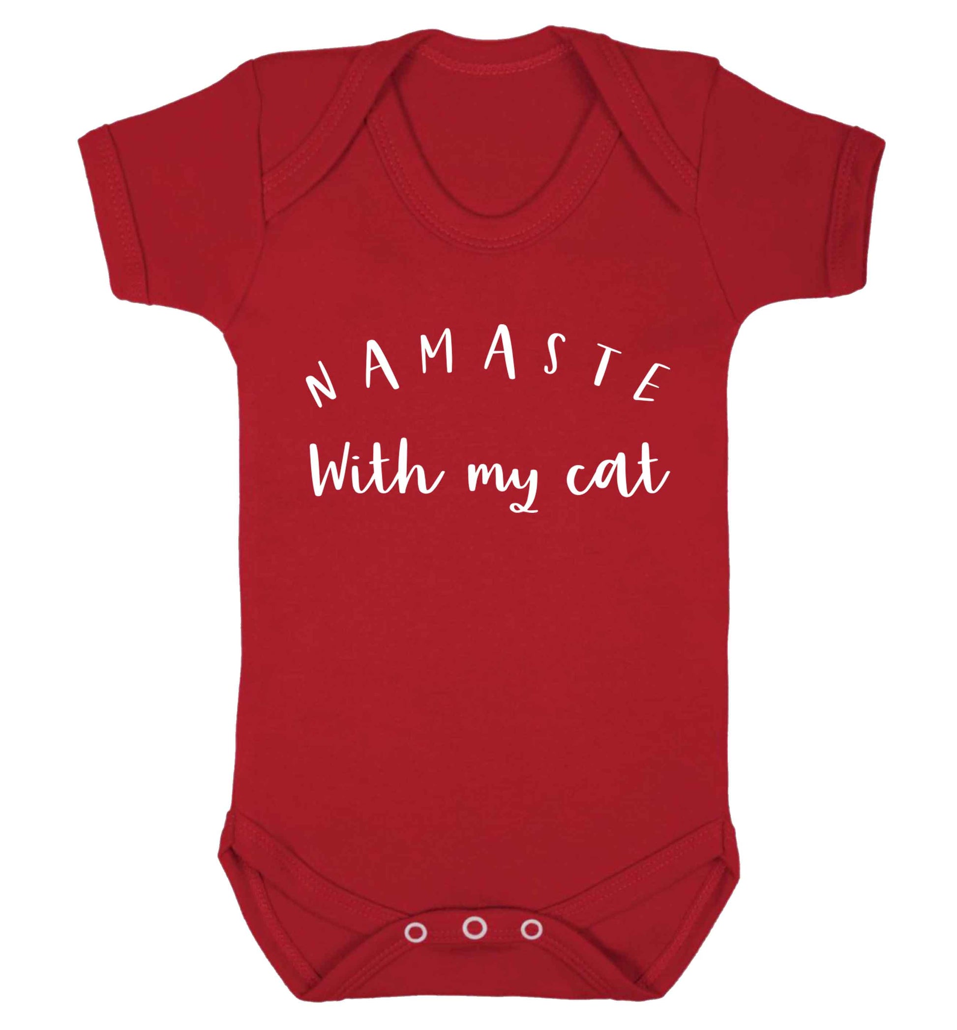 Namaste with my cat Baby Vest red 18-24 months