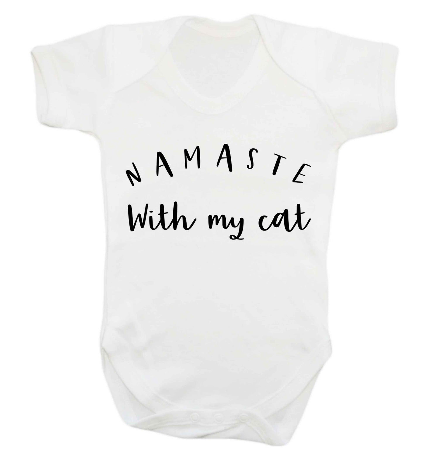 Namaste with my cat Baby Vest white 18-24 months