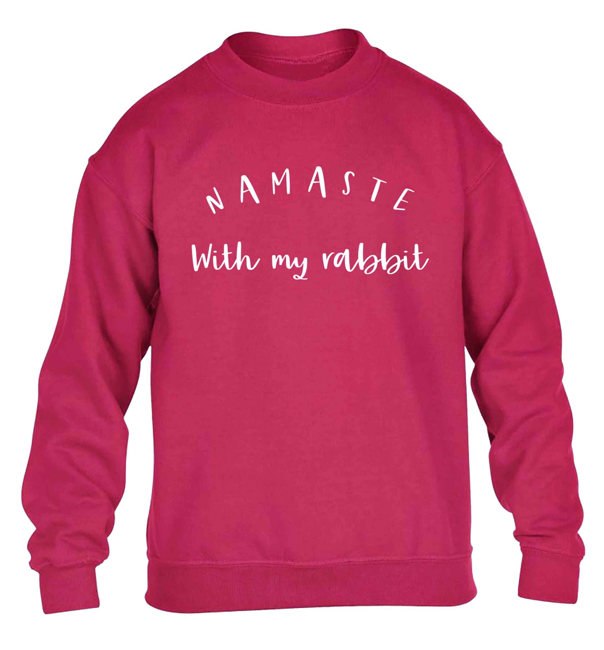Namaste with my rabbit children's pink sweater 12-13 Years