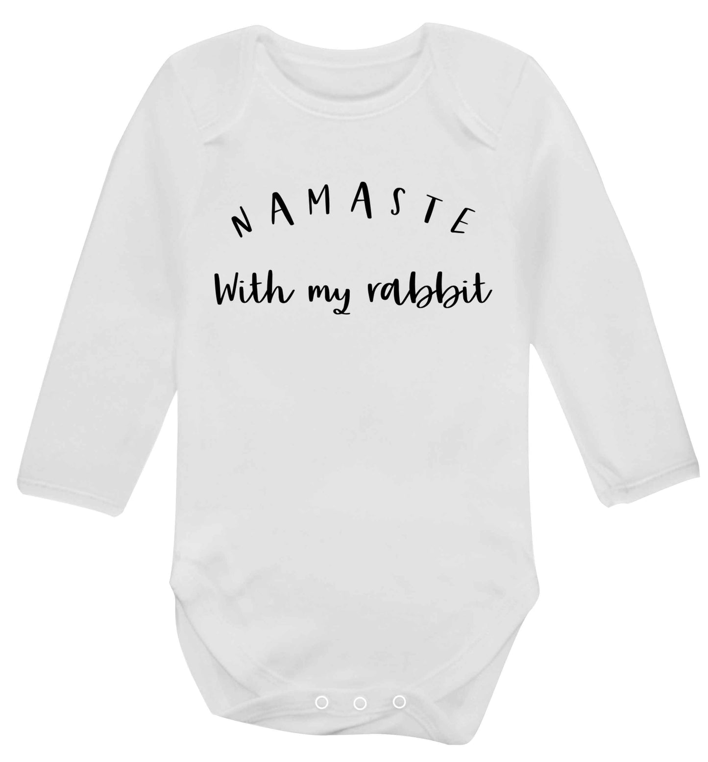 Namaste with my rabbit Baby Vest long sleeved white 6-12 months