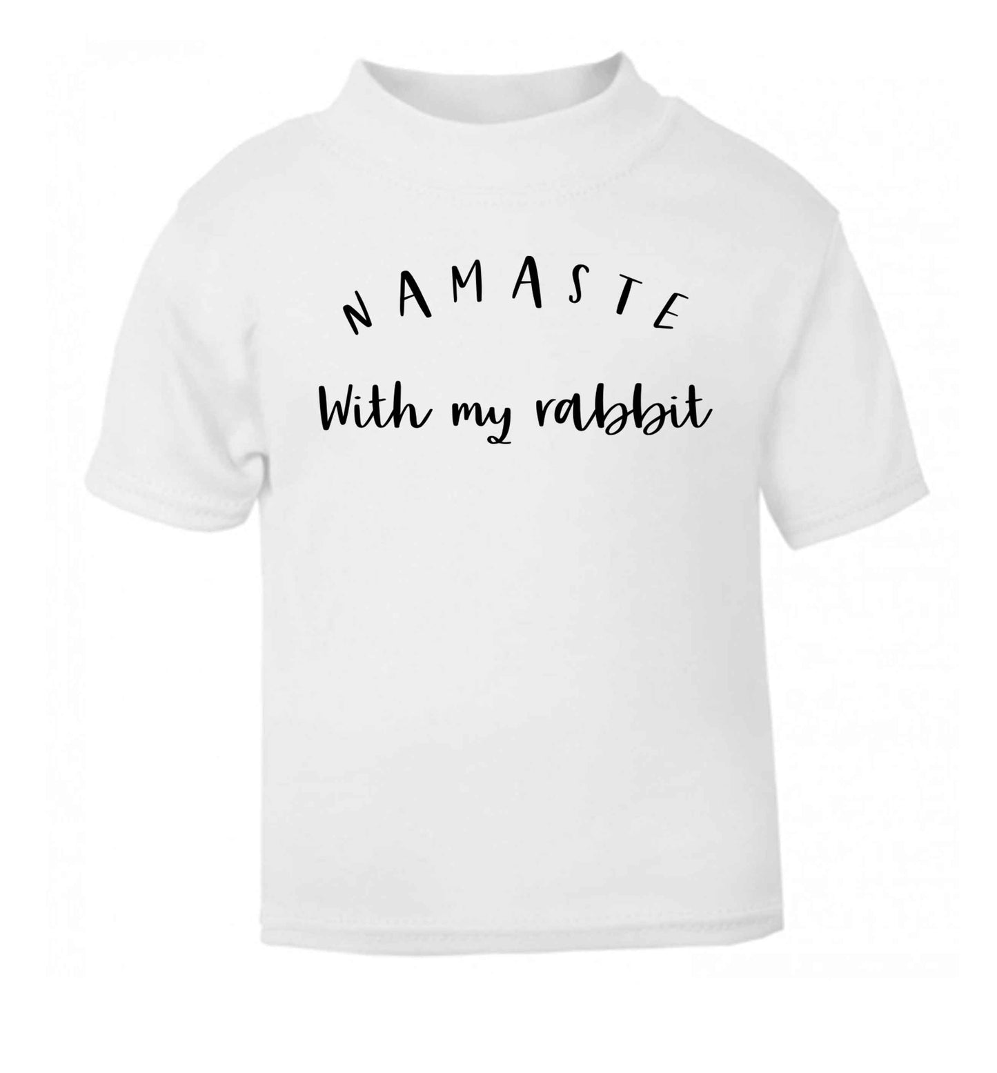 Namaste with my rabbit white Baby Toddler Tshirt 2 Years