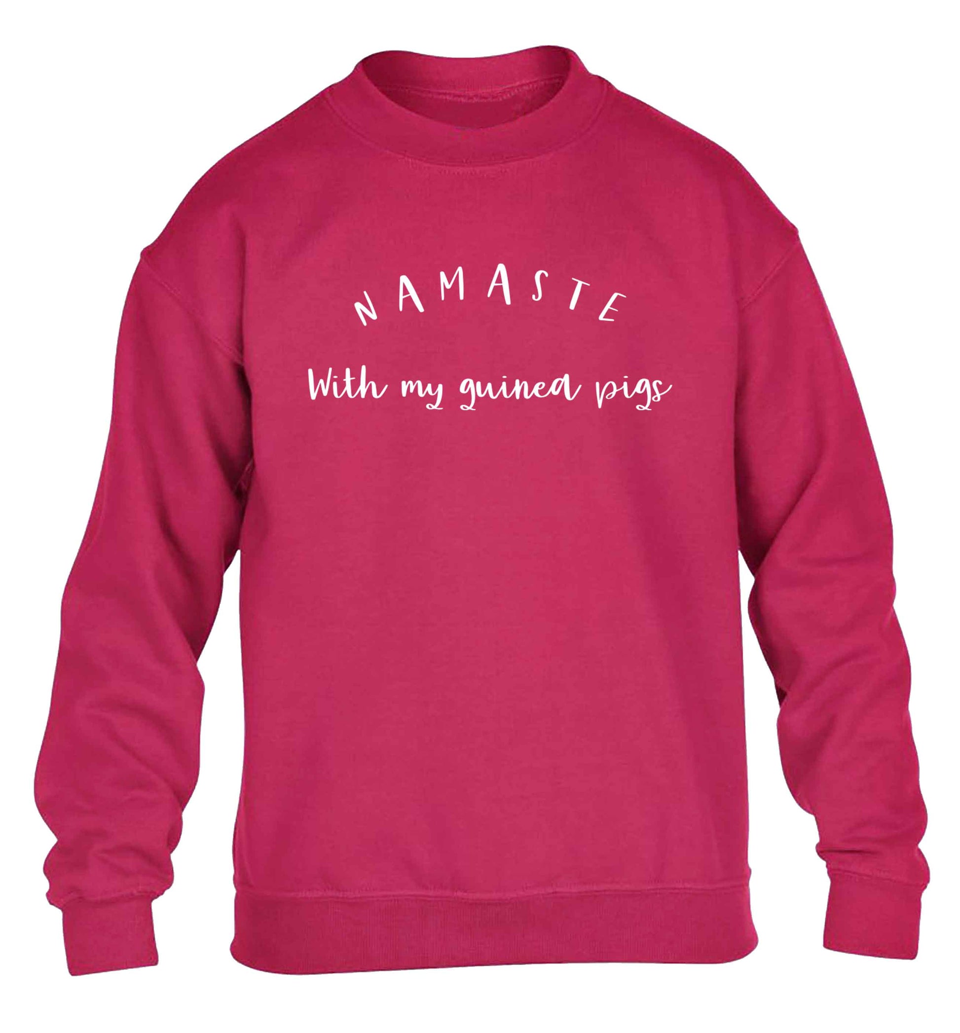 Namaste with my guinea pigs children's pink sweater 12-13 Years