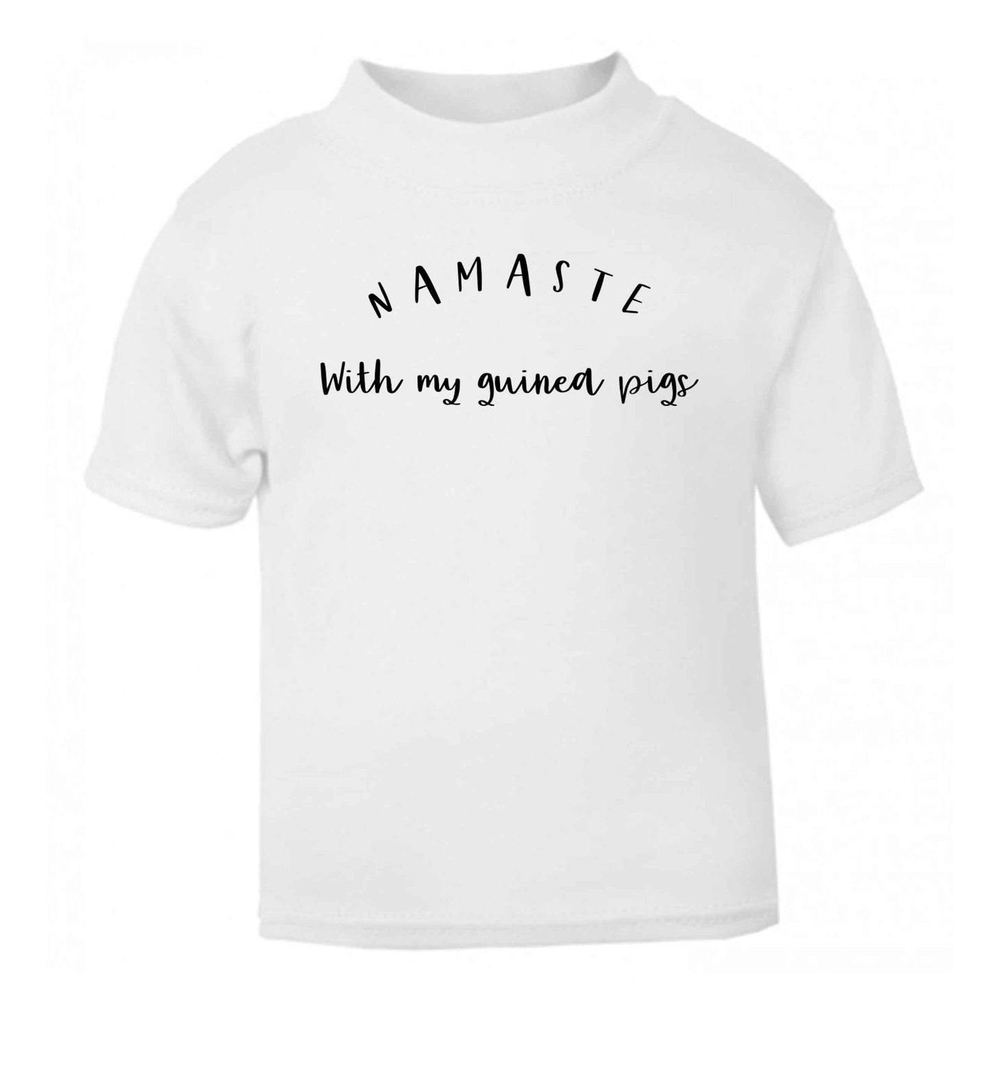 Namaste with my guinea pigs white Baby Toddler Tshirt 2 Years